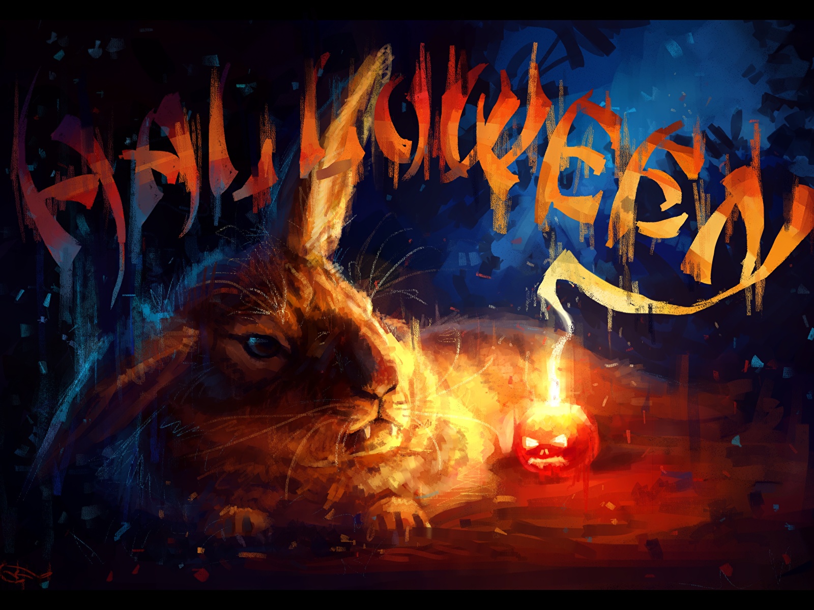 Wallpaper rabbit Fantasy Halloween Word