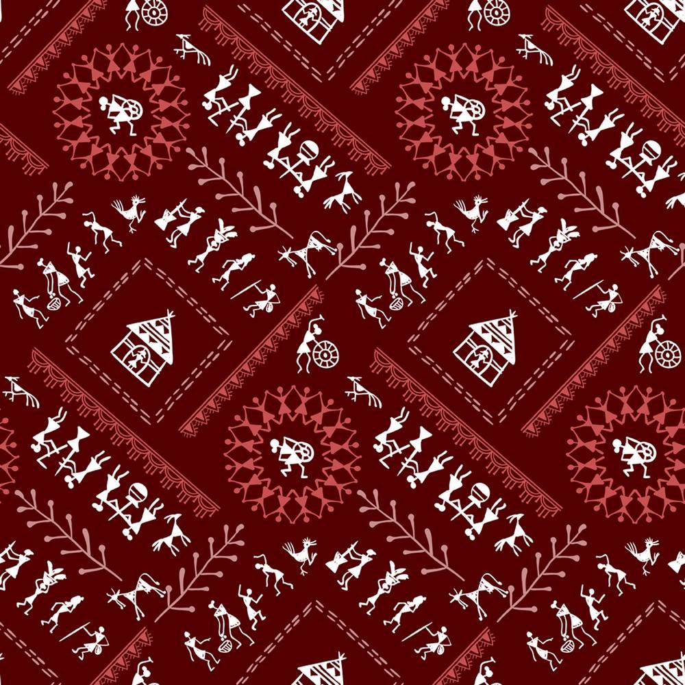 Buy Buy Criss Cross Warli Painting Wallpaper Online USA