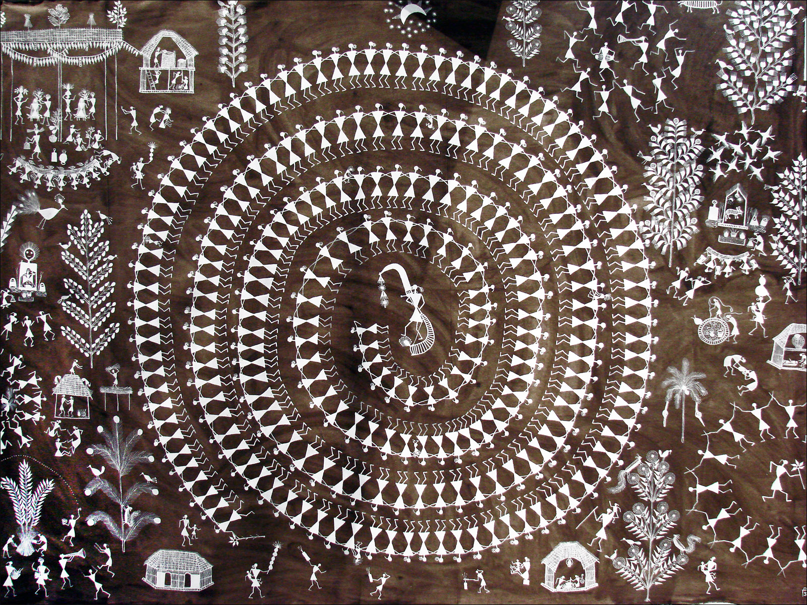 A Warli painting by Jivya Soma Mashe, Thane