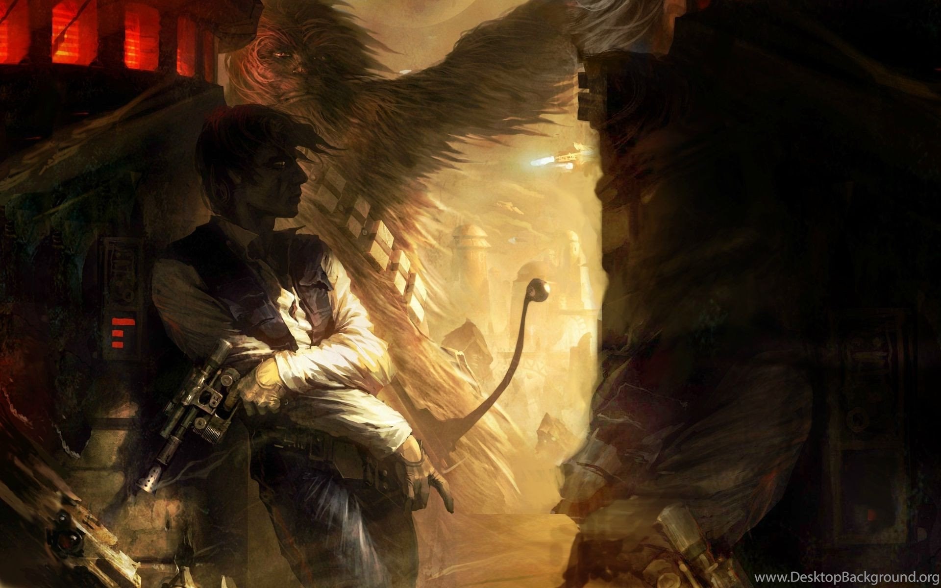 Star Wars, Chewbacca, Han Solo Wallpaper HD Desktop Background