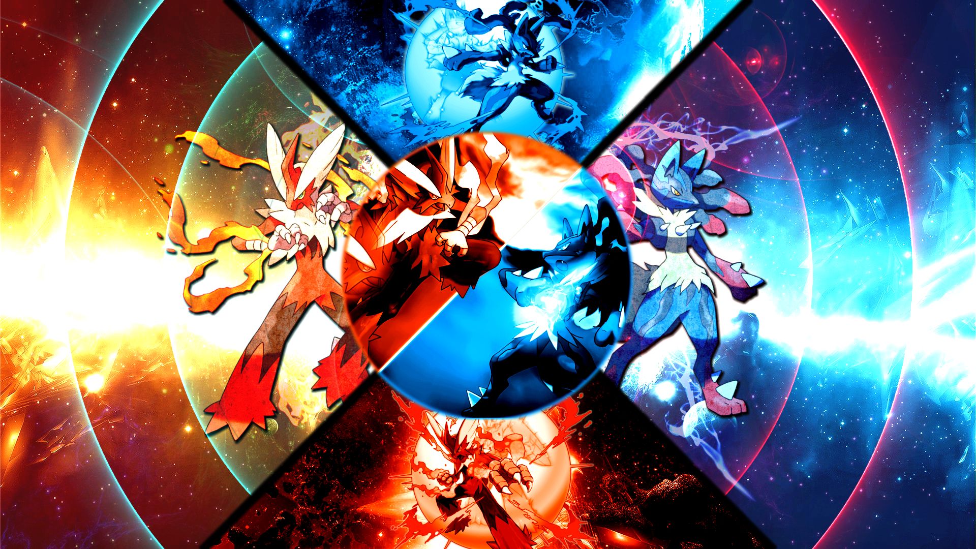 Mega Blaziken VS Mega Lucario Wallpaper. Anime wallpaper, Cute pokemon wallpaper, Godzilla wallpaper