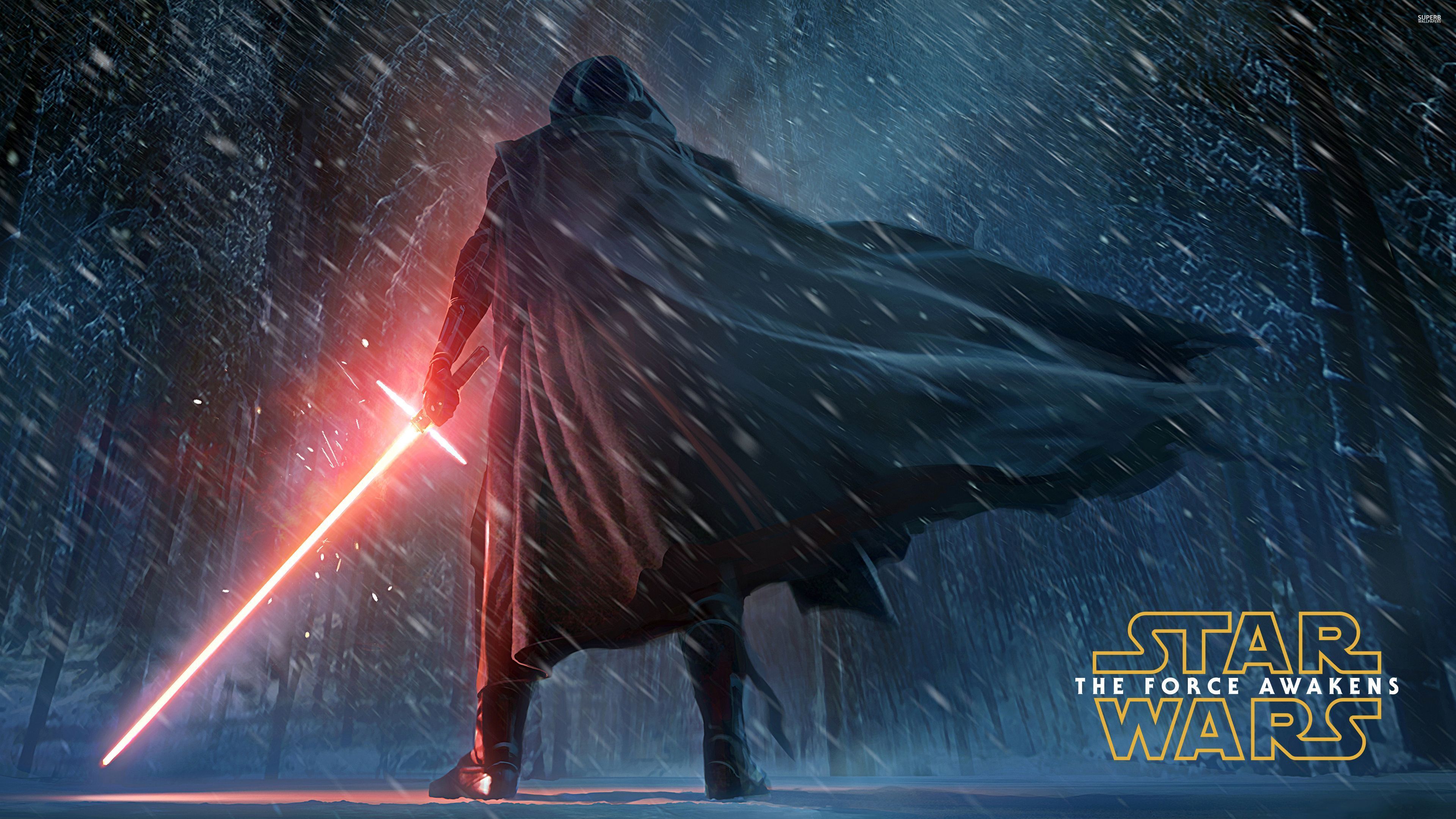 Kylo Ren In The Snowy Night Star Wars The Force Awakens 51512