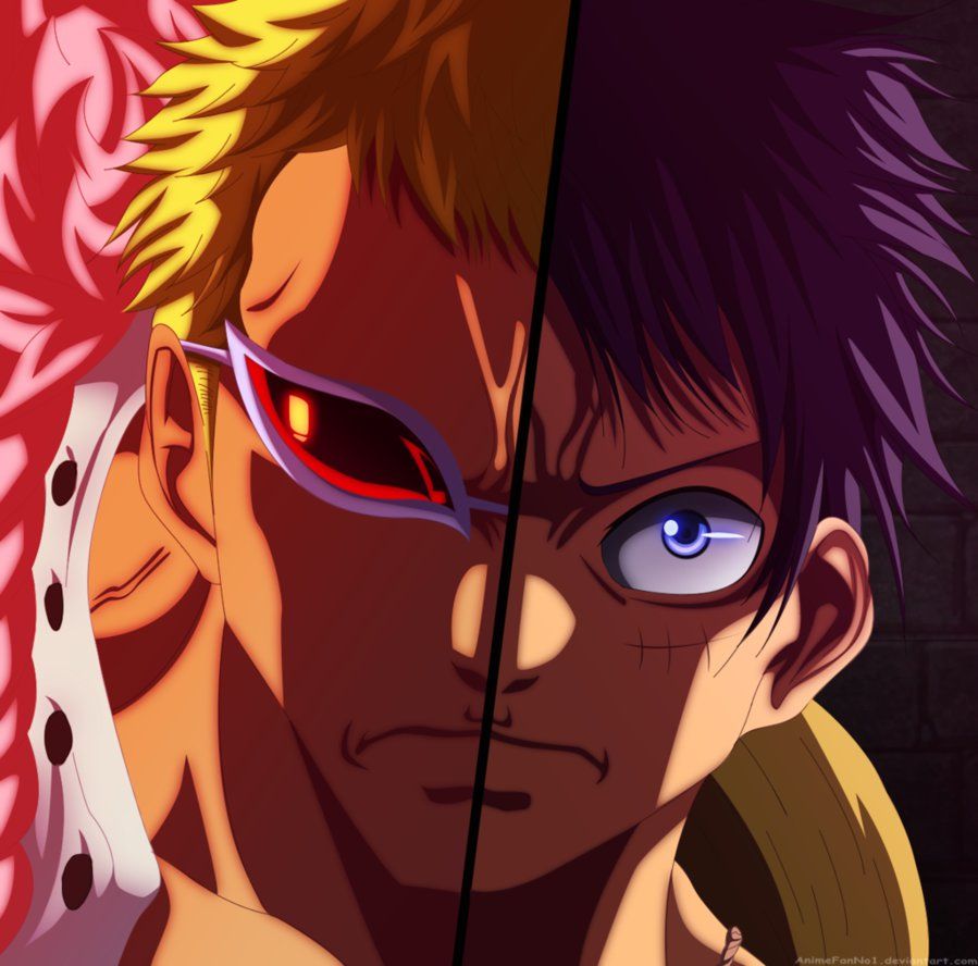 Luffy Vs Doflamingo. Luffy, Anime, One piece drawing