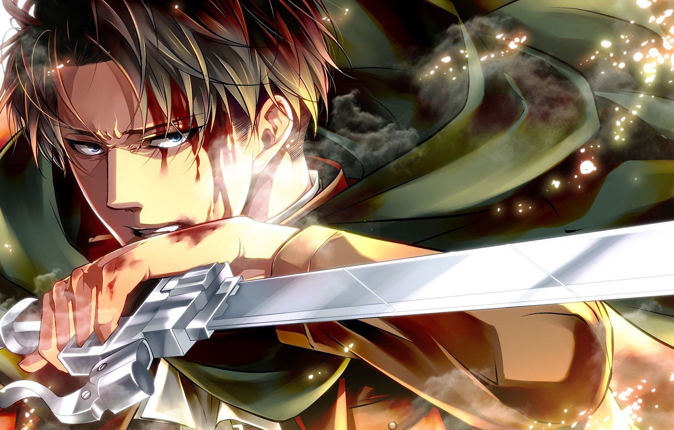 Wallpaper blood, blade, Attack Of The Titans, Shingeki No Kyojin, Levi image for desktop, section сёнэн