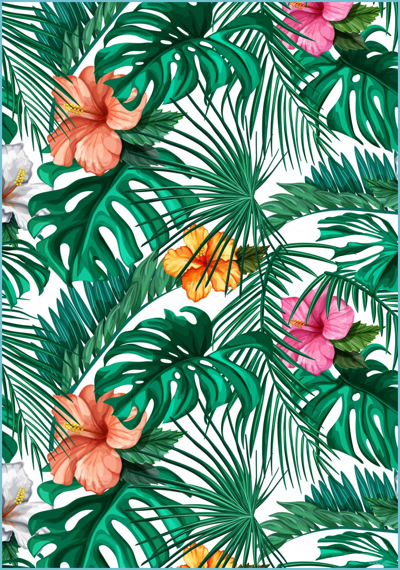 Tropical Flower Wallpaper Mural