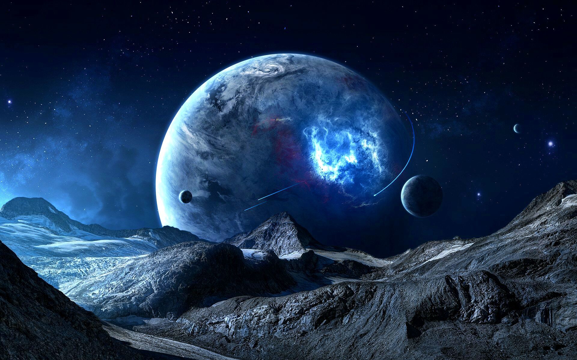 Fantasy Planets Wallpaper Space Moon Background
