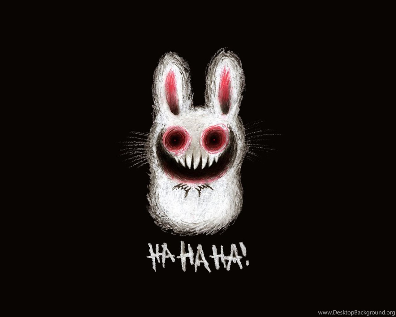 Creepy, Bunnies, Horror, Scary, Minimalistic, Simple Background. Desktop Background