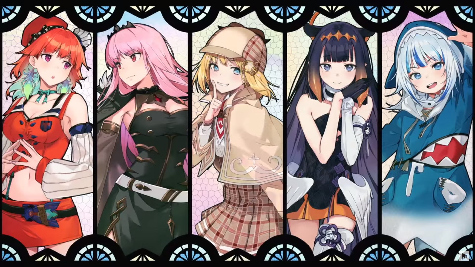 Hololive Takanashi Kiara Mori Calliope Watson Amelia Ninomae Ina'nis and Gawr Gura HD Wallpaper