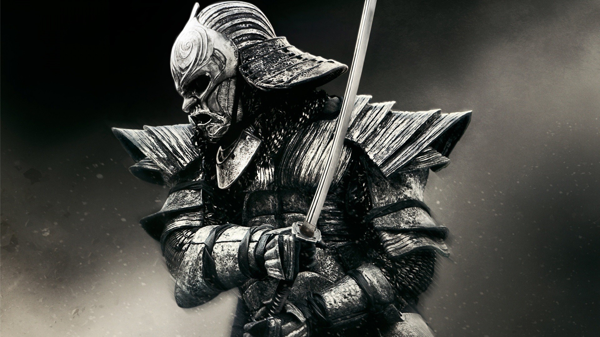 black, monochrome, sculpture, samurai, 47 Ronin, ART, armour, black and white, monochrome photography HD Wallpaper
