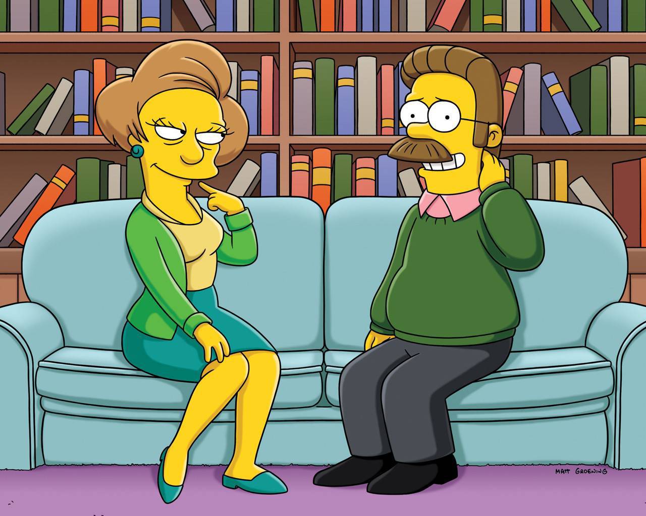 Just Free Wallpaperz: Ned Flanders And Edna Crapabel