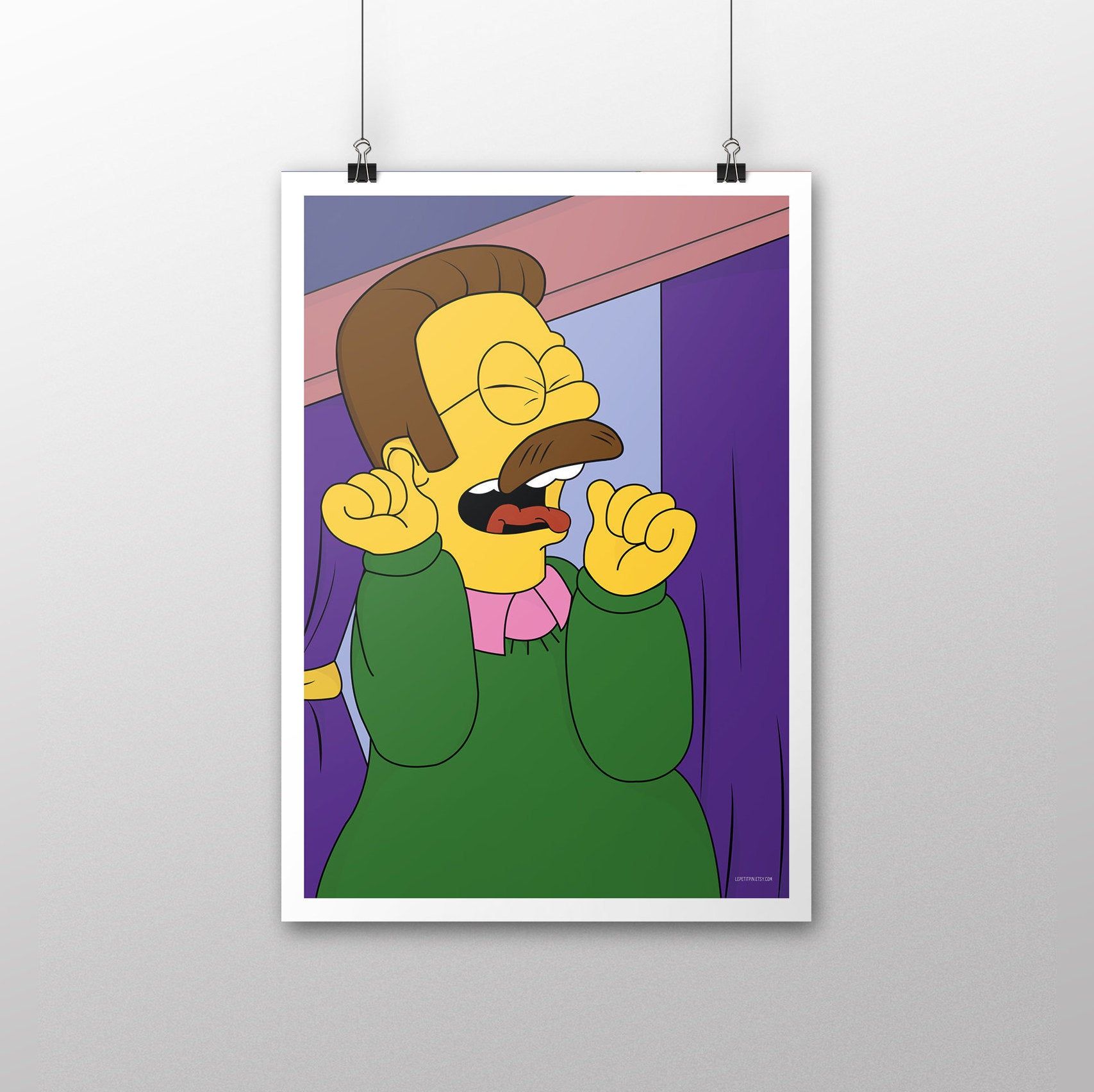 The Simpsons A4 Print Ned Flanders Purple Drapes. Etsy. Simpsons gift, Simpsons art, Ned flanders