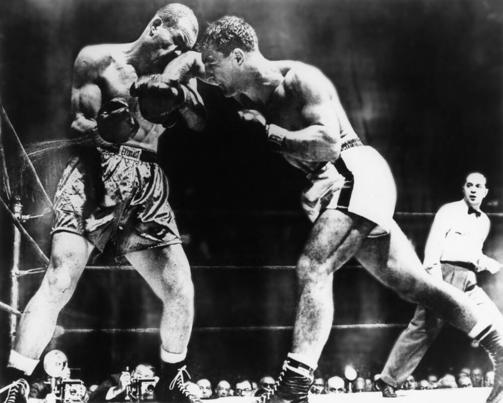 Joe Louis vs. Rocky Marciano in October 1951.