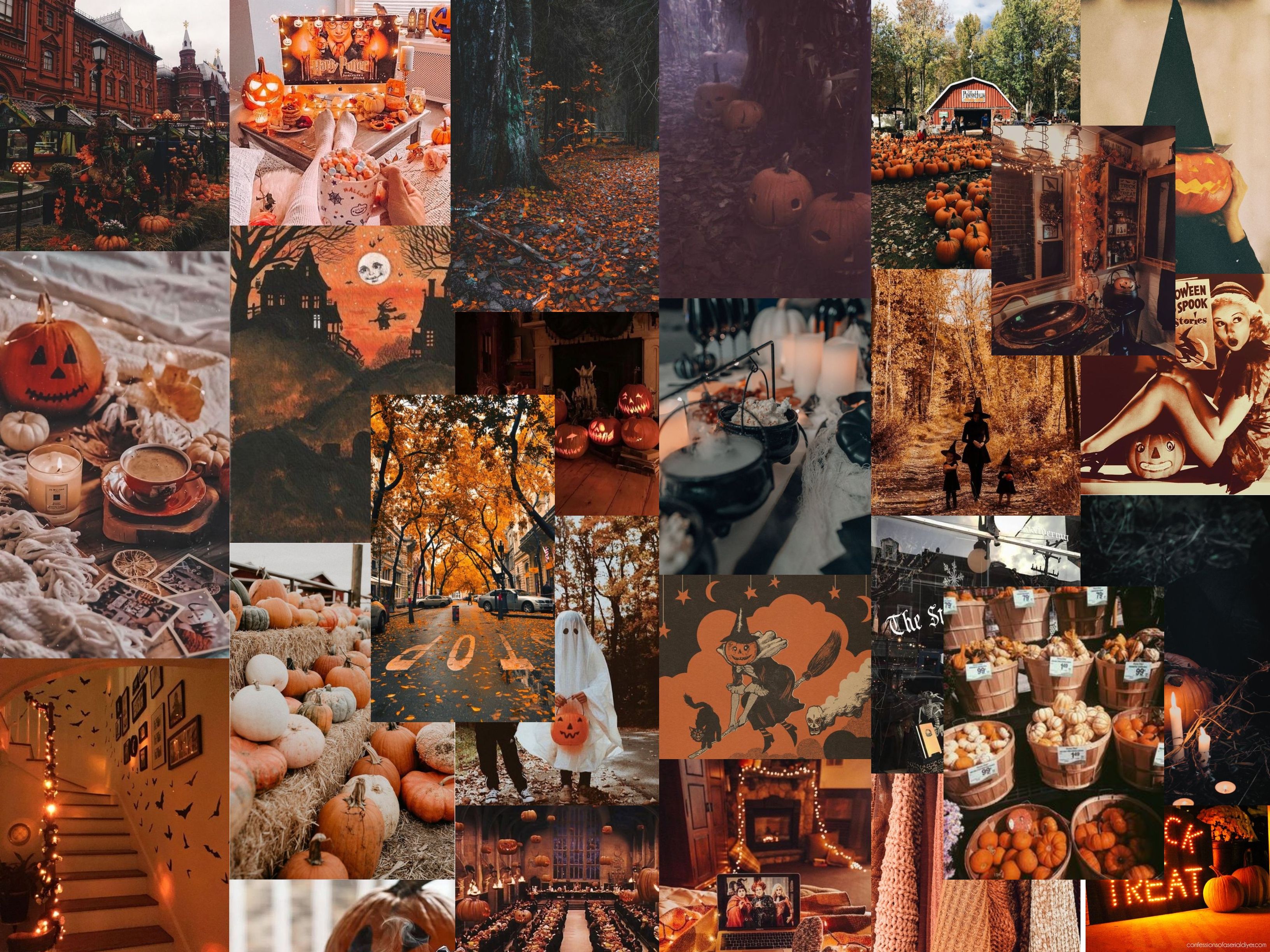 Fall halloween wallpaper collage