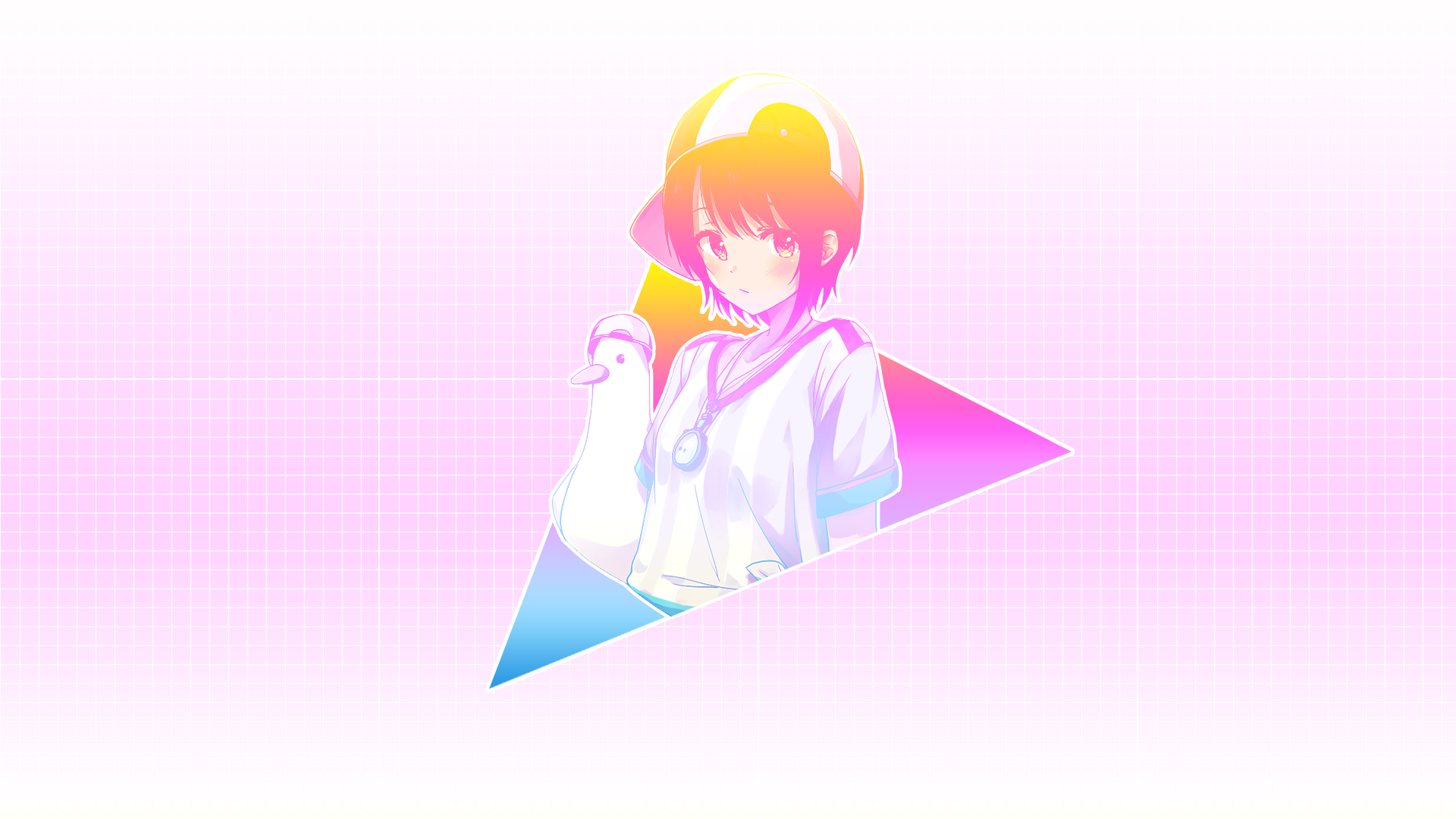 Vaporwave Subaru Wallpaper [Made by me] [Center drawing credits to the author on pivix]: Hololive