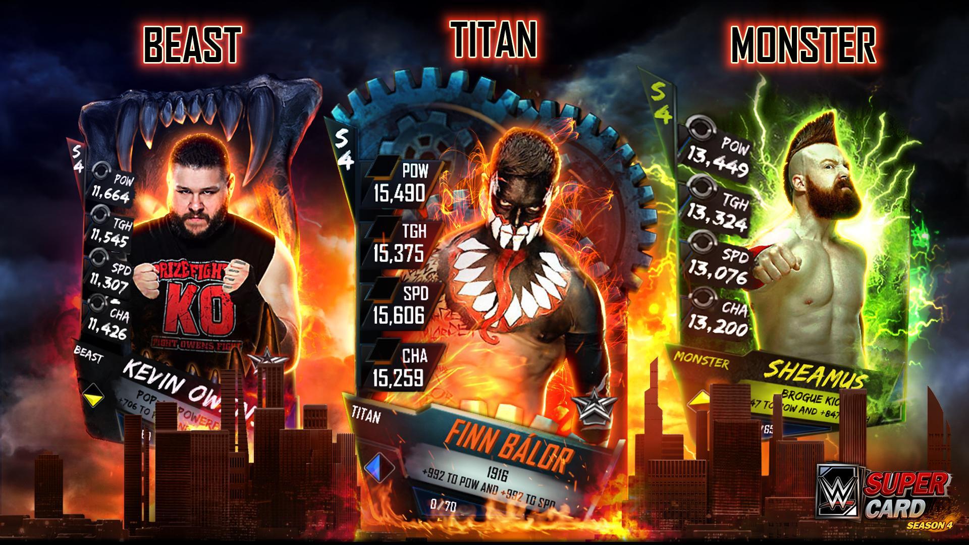 WWE SuperCard Season 4 Card Tiers Preview (Beast, Monster, Titan). WWE SuperCard News