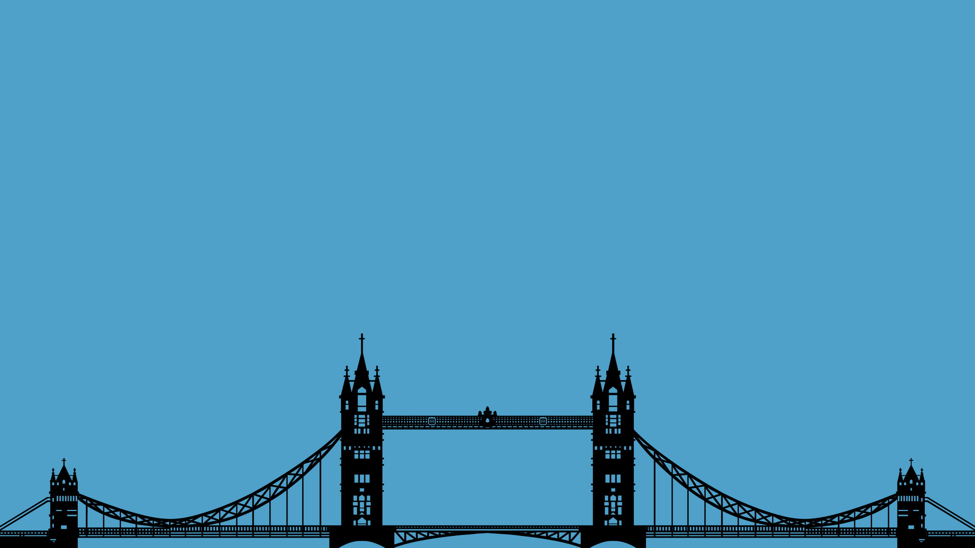 Blue Minimalist Wallpaper Tower Bridge Silhouette