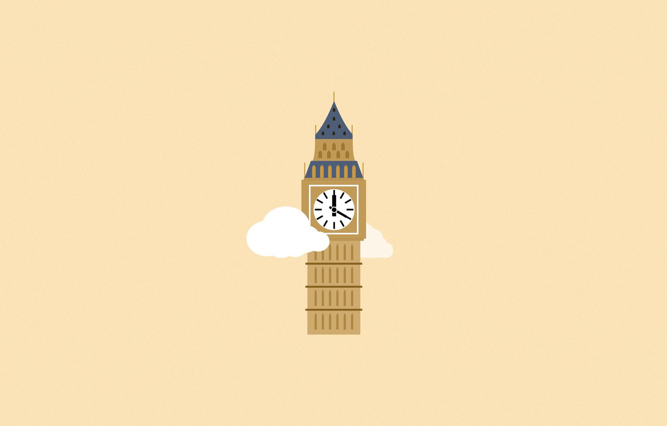 Wallpaper clouds, the city, England, London, tower, Big Ben image for desktop, section минимализм