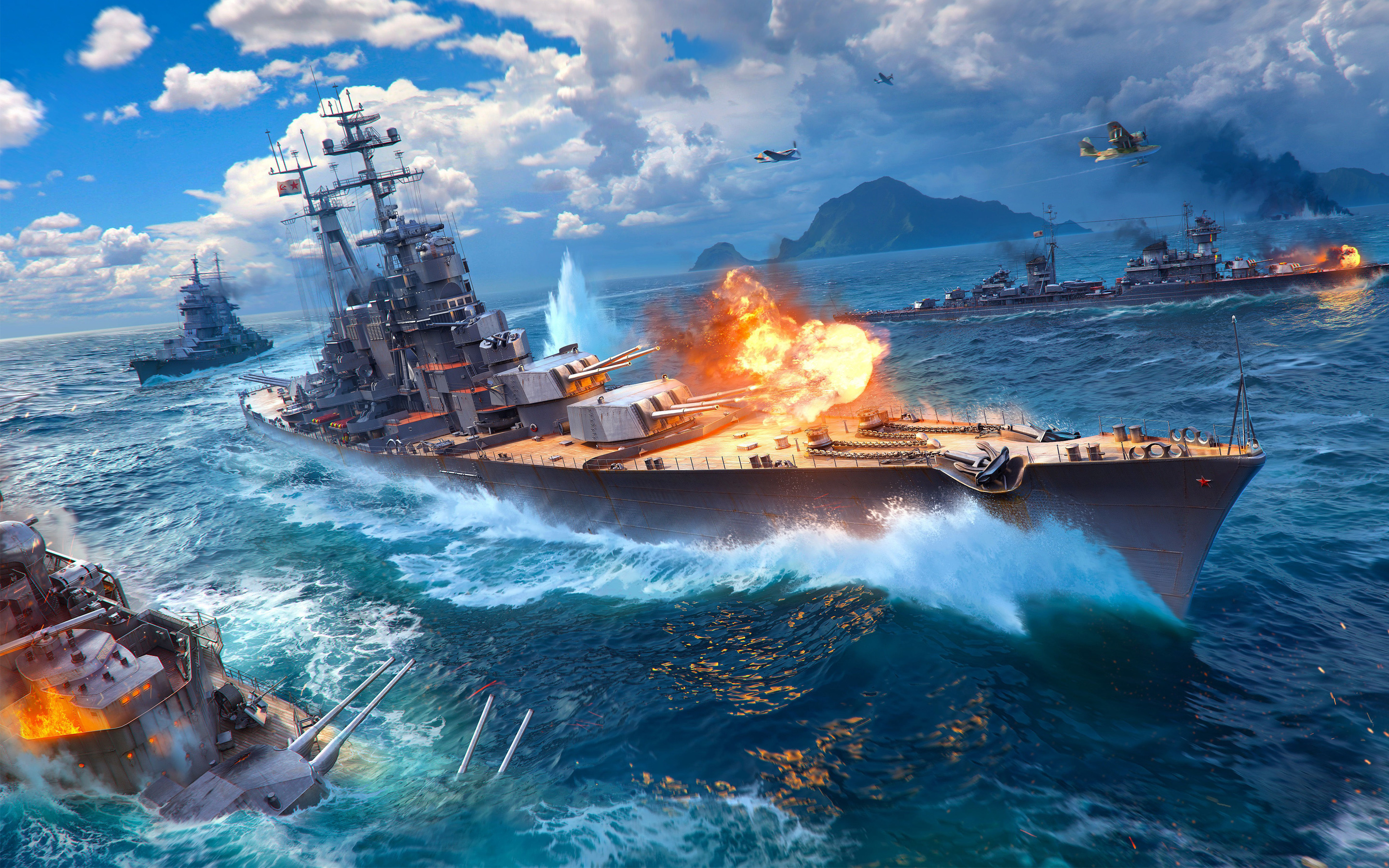 4k HD wallpaper, warship, battleship, vehicle, naval ship, ship, watercraft, battlecruiser, cruiser, strategy video game, boat