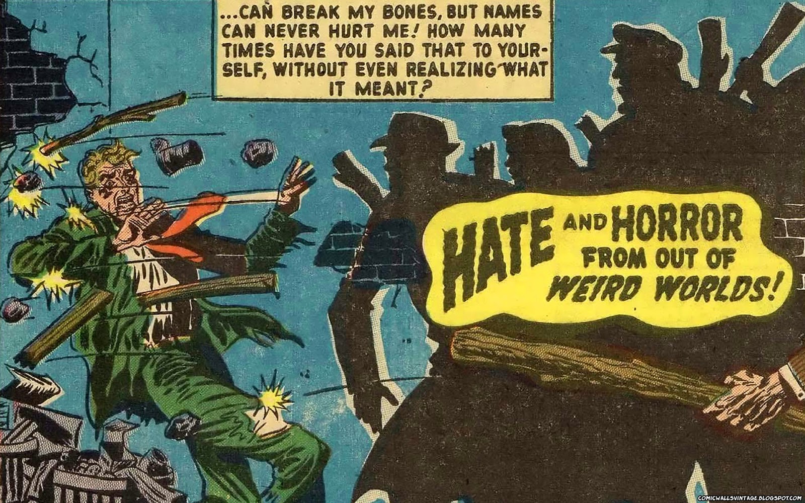 Comic Wallpaper Vintage: Hate and Horror from out of WEIRD WORLDS! (Vintage Comic Wallpaper)