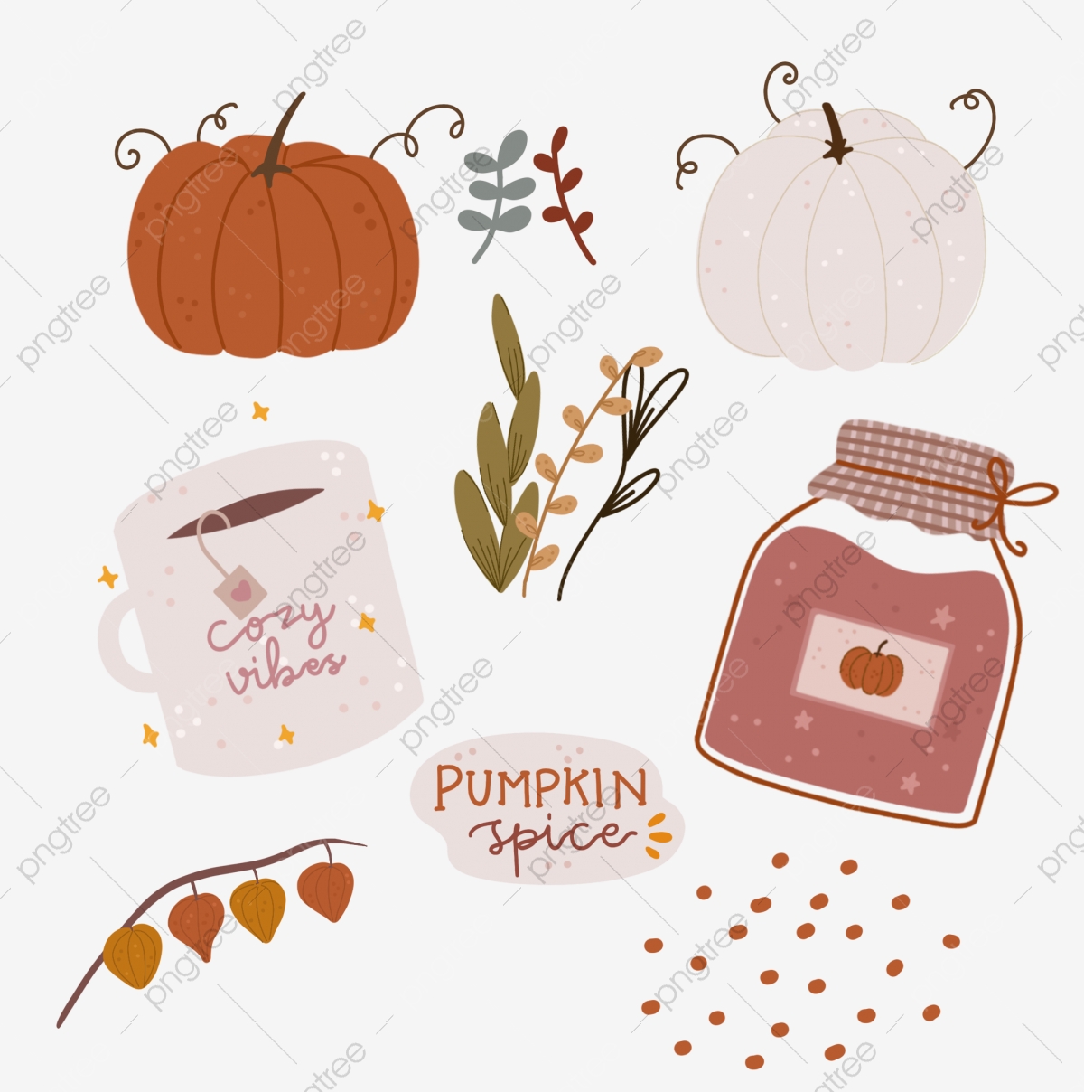 Autumn Cozy Vibes Sticker Design Transparent Background, Doodle, Decorative, Cozy PNG Transparent Clipart Image and PSD File for Free Download