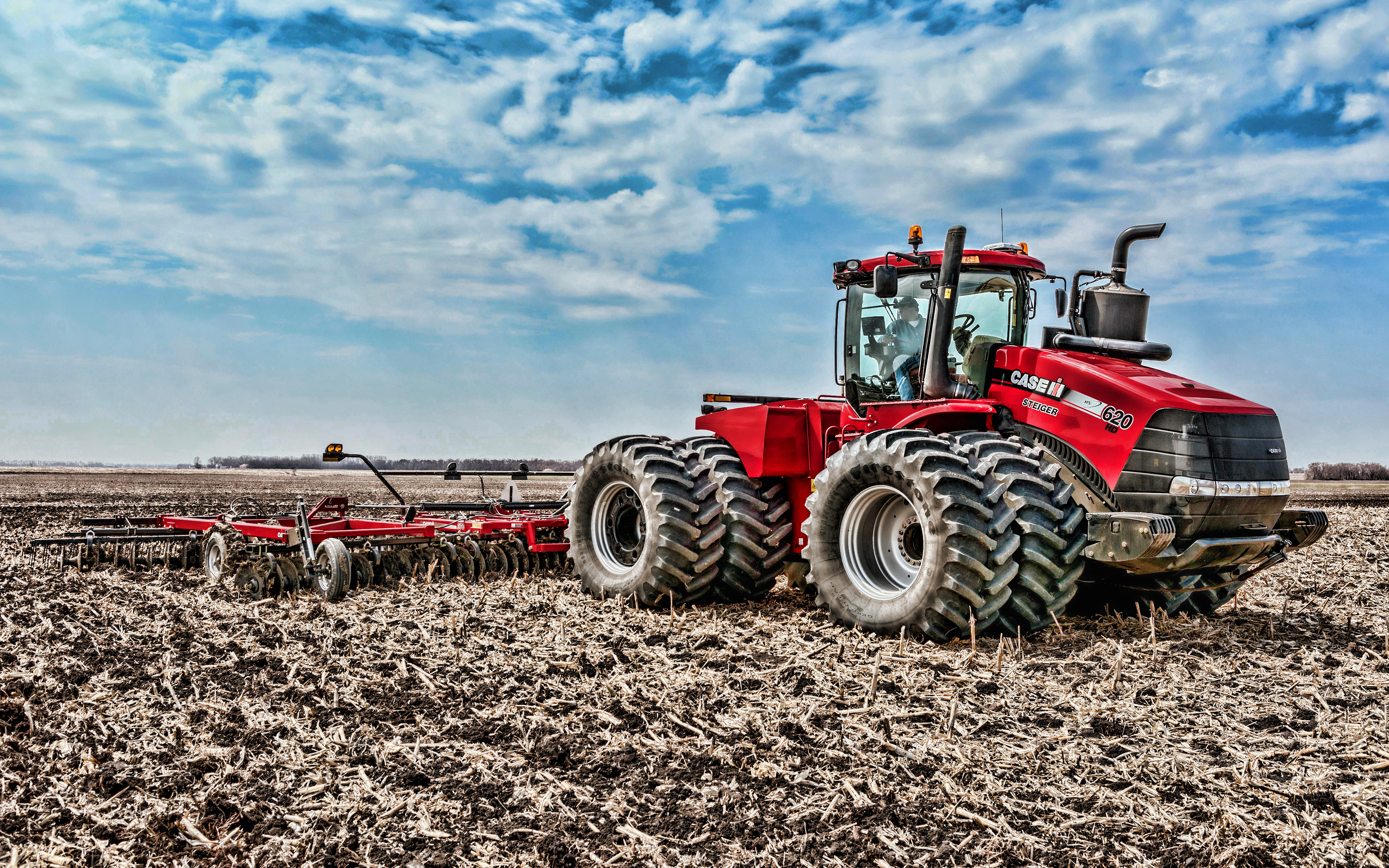 Download wallpaper Case IH Steiger 620 HD, 4k, wheeled tractor, 2019 tractors, agricultural machinery, HDR, tractor in the field, agriculture, Case for desktop with resolution 3840x2400. High Quality HD picture wallpaper
