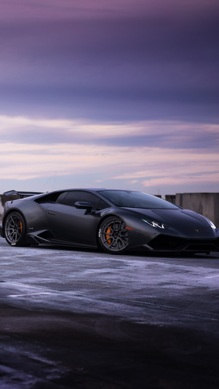 Download 720x1280 wallpaper black, sports ca, lamborghini huracan, samsung galaxy mini s3, s5, neo, alpha, sony xperia compact z1, z2, z3, asus zenfone, 720x1280 HD image, background, 9237