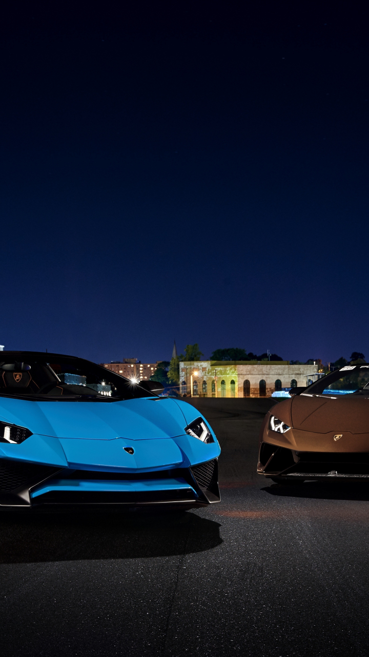 Download 720x1280 wallpaper lamborghini aventador, lamborghini huracan, cars, samsung galaxy mini s3, s5, neo, alpha, sony xperia compact z1, z2, z3, asus zenfone, 720x1280 HD image, background, 19282