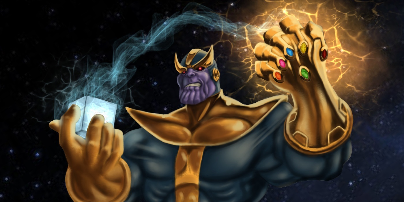 Thanos with cosmic cube