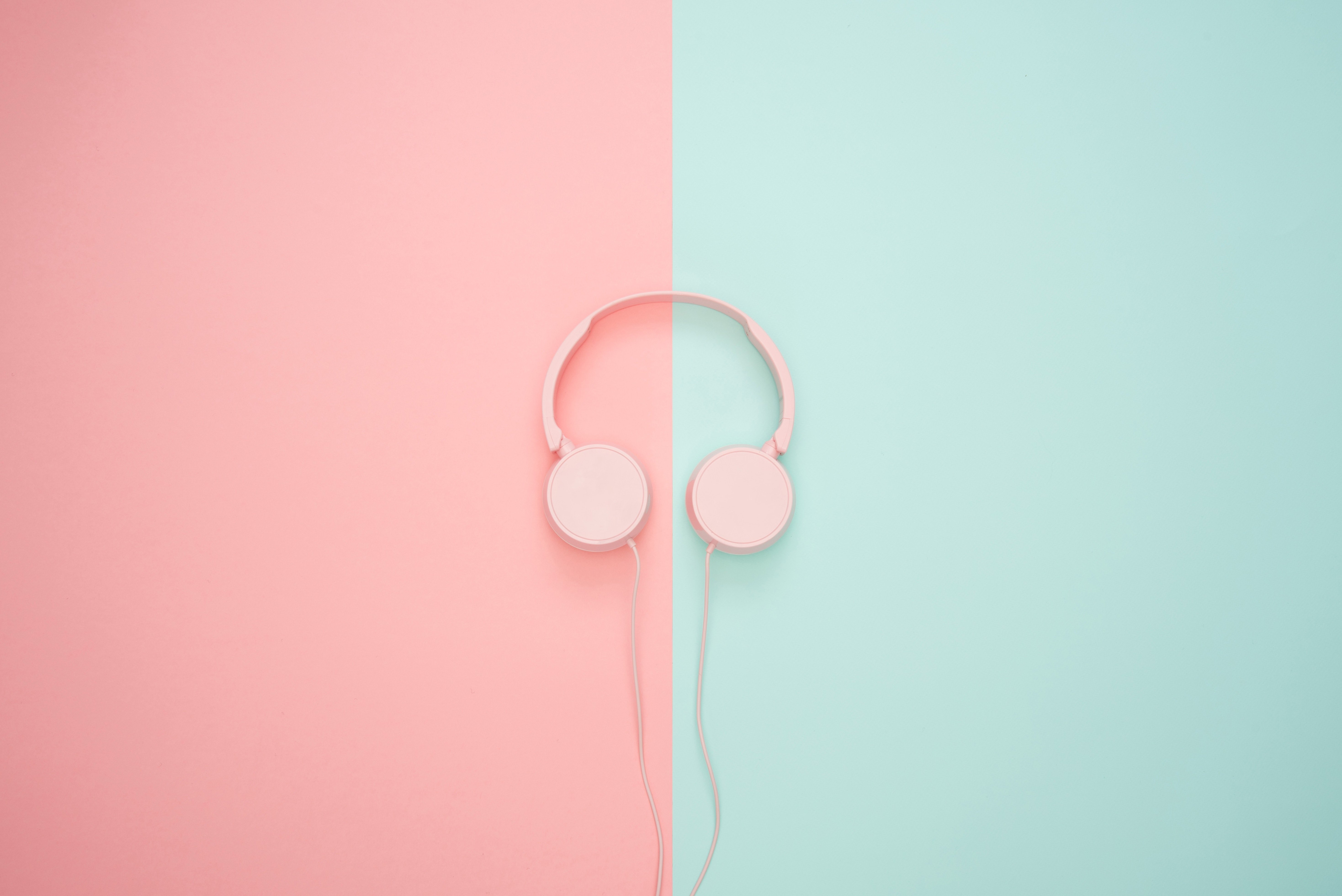 #Teal, #Pink, K, #Headphones. Mocah HD Wallpaper