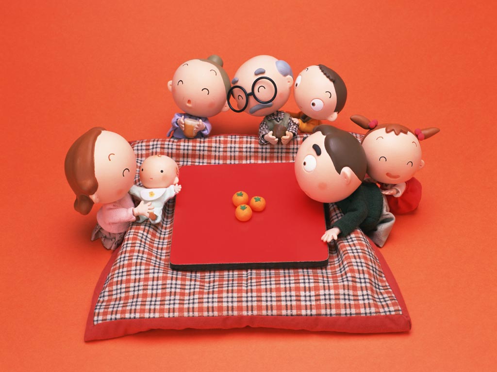 Korean version of a happy home 21877 illustration wallpaper