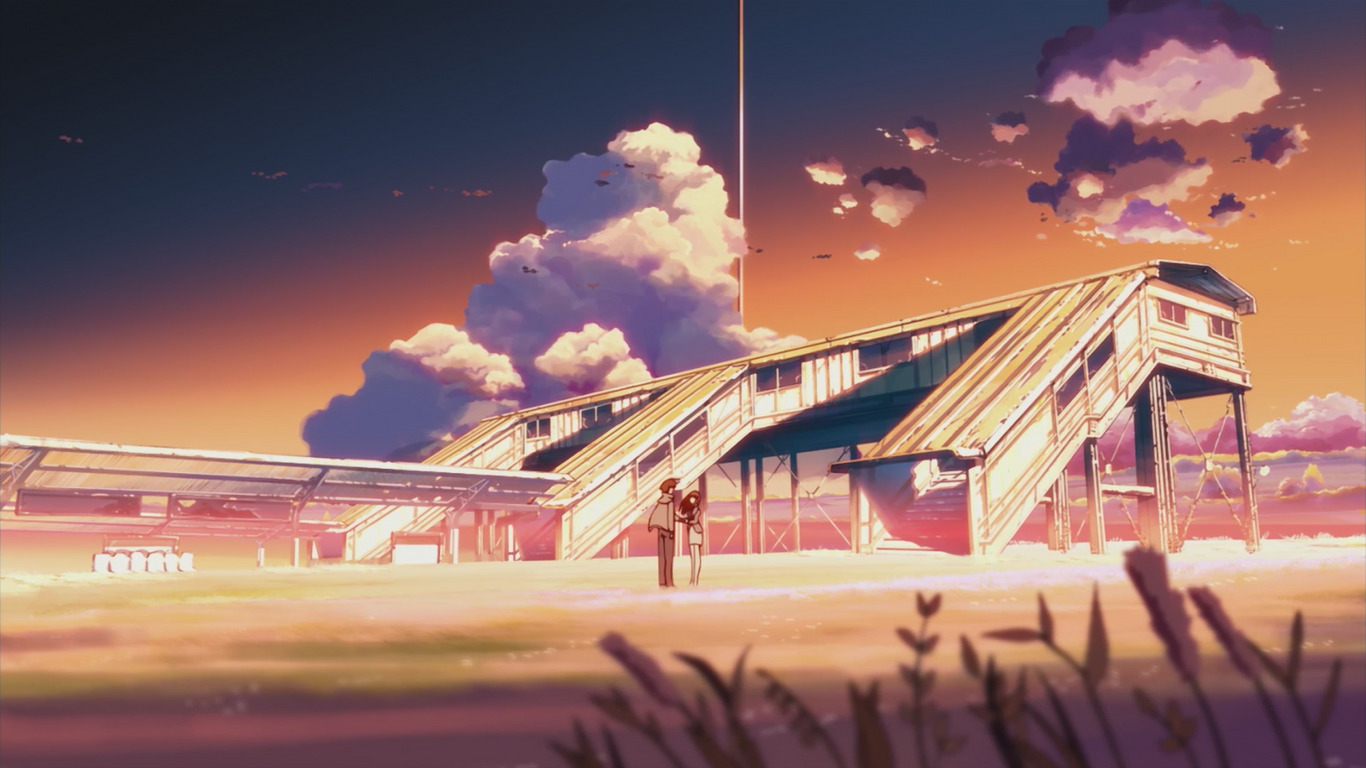anime old building couple the place promised in our early days makoto shinkai wallpaper