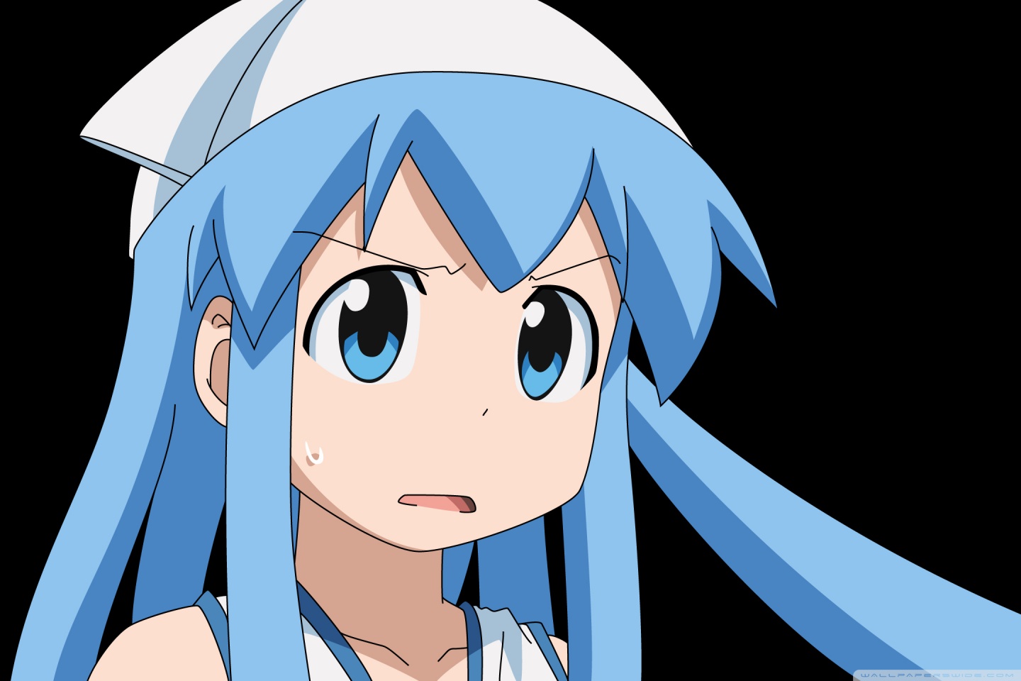 Anime Angry Girl With Blue Hair Ultra HD Desktop Background Wallpaper for 4K UHD TV, Widescreen & UltraWide Desktop & Laptop, Tablet