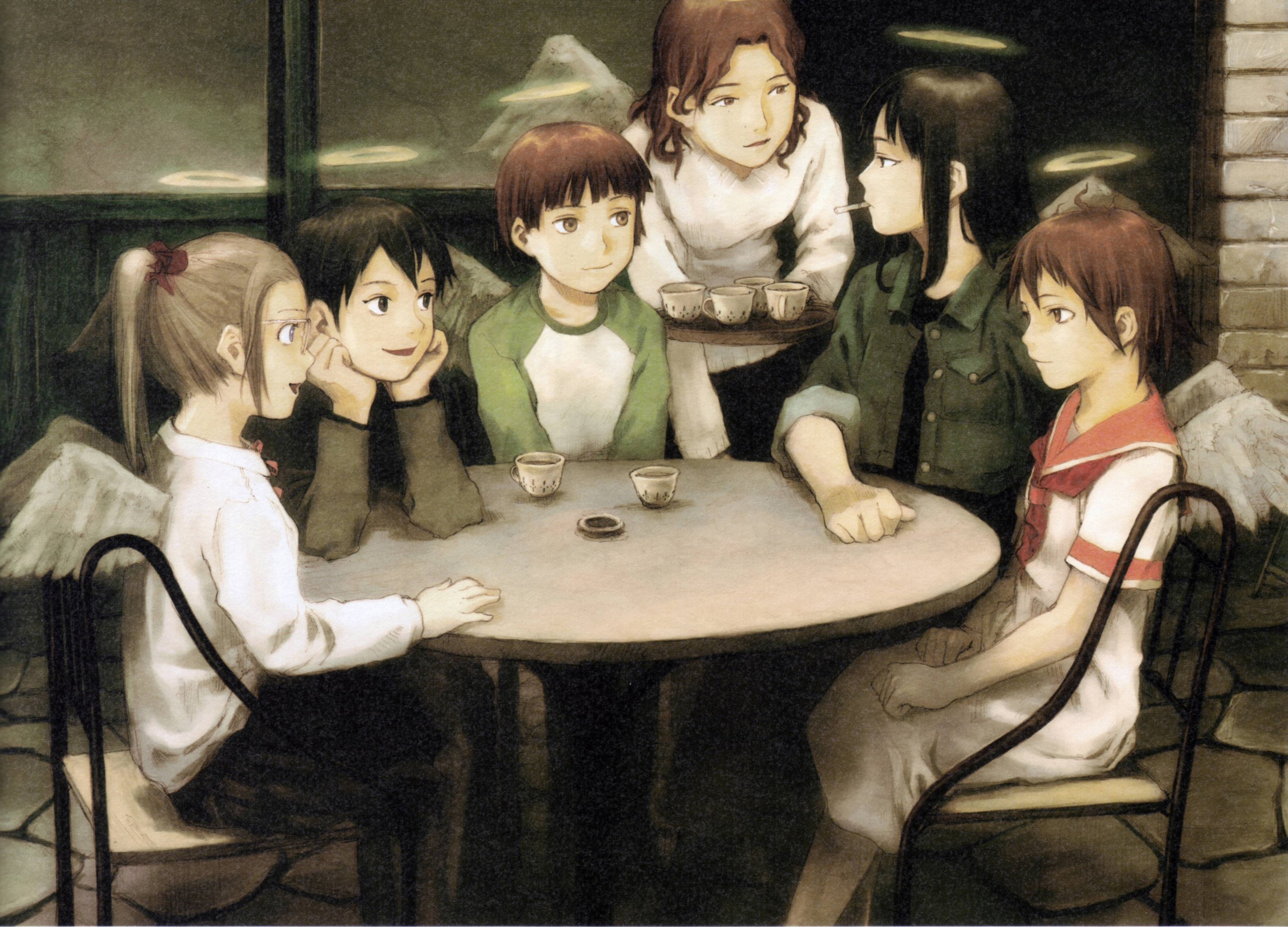 Wallpaper, anime girls, angel, group of women, Toy, Haibane Renmei 4096x2949