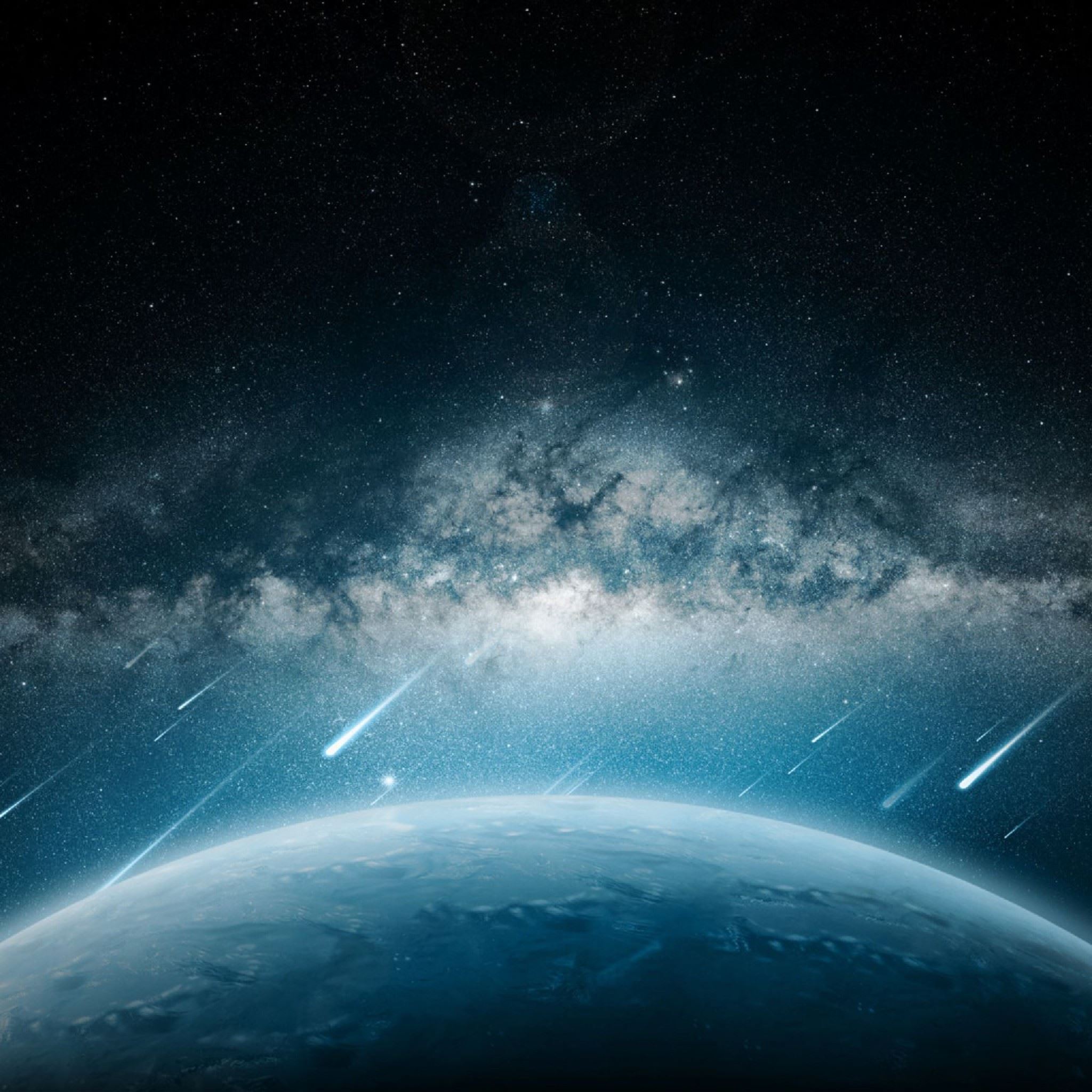 Space Meteorite Planet Rain iPad Air Wallpaper Free Download