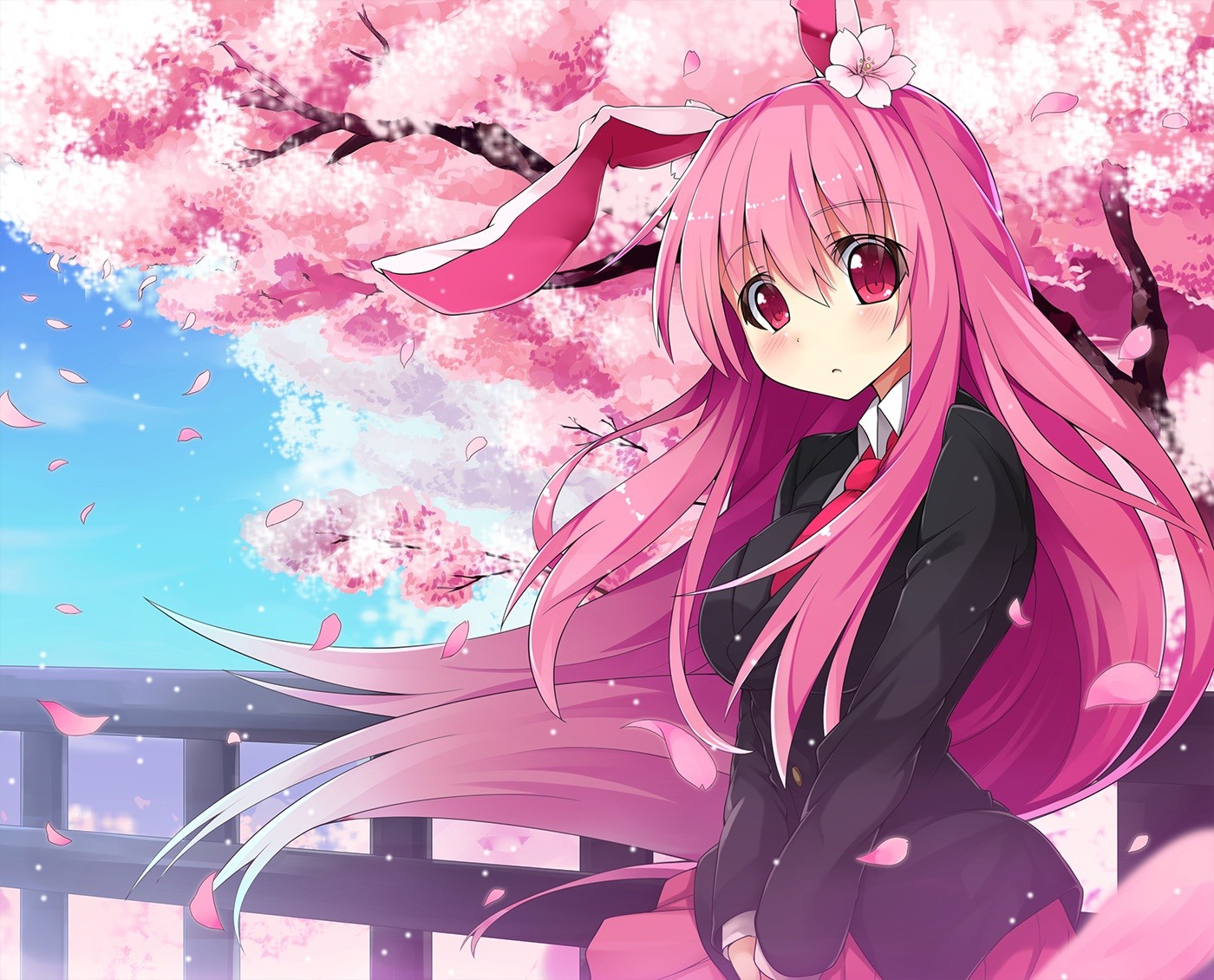illustration, anime, anime girls, bunny ears, Touhou, pink, Reisen Udongein Inaba, mangaka Gallery HD Wallpaper