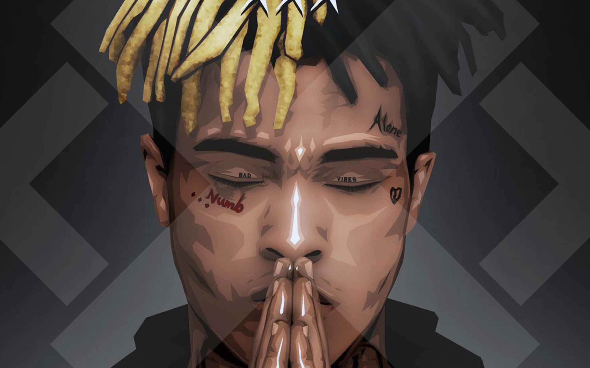 Download wallpaper XXXTentacion, abstract art, american rapper, music stars, creative, fan art, Jahseh Dwayne Ricardo Onfroy, american celebrity, XXXTentacion art for desktop with resolution 1920x1200. High Quality HD picture wallpaper