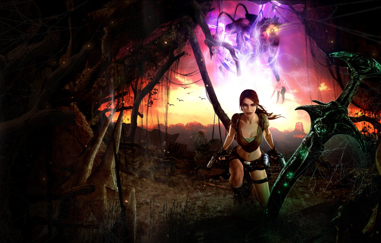 Wallpaper girl, sword, lara croft, tomb raider, legend, Tomb Raider: Legend, excalibur image for desktop, section игры