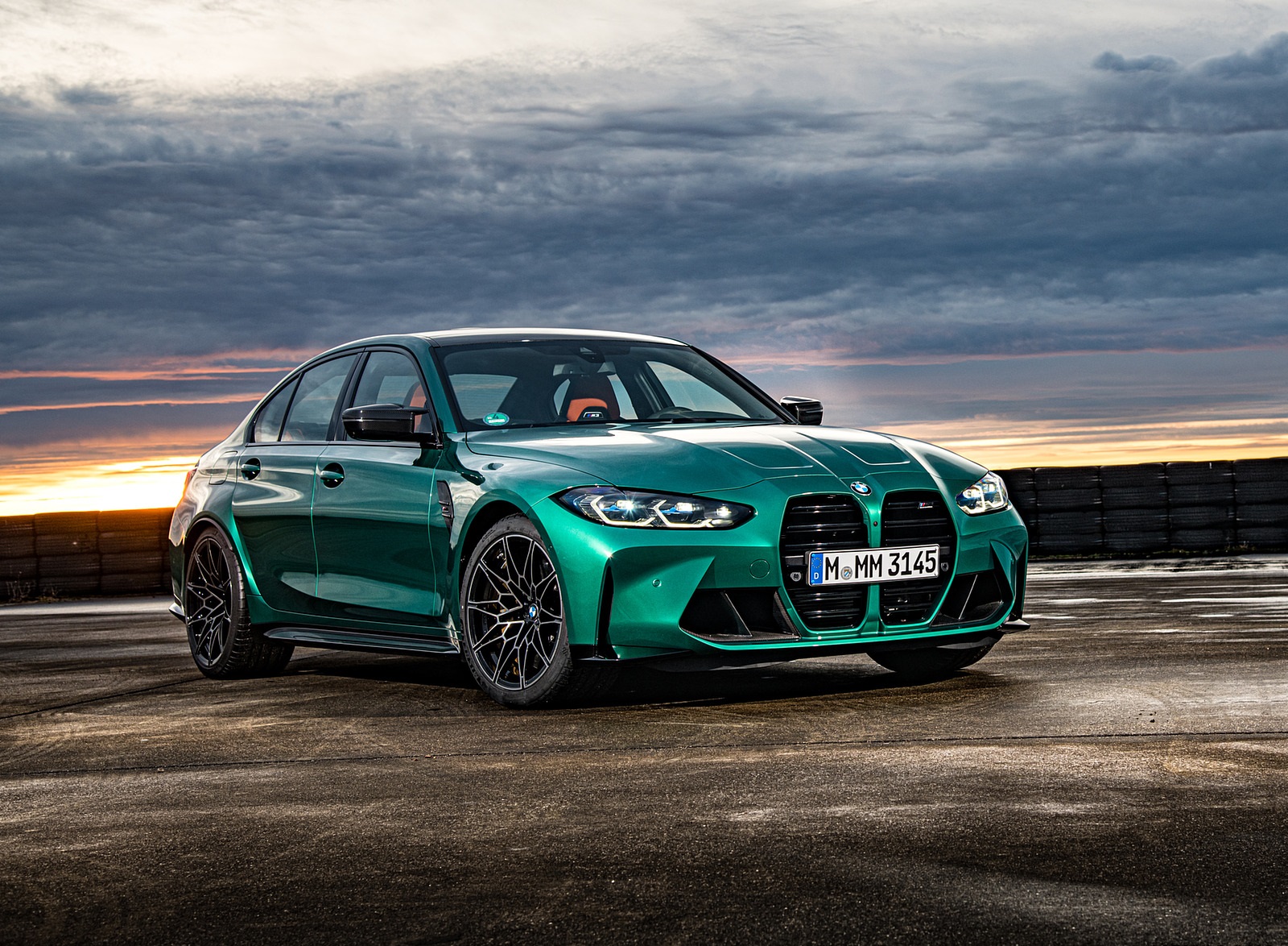 BMW M3 Sedan Competition (Color: Isle Of Men Green) Front Three Quarter Wallpaper (144)