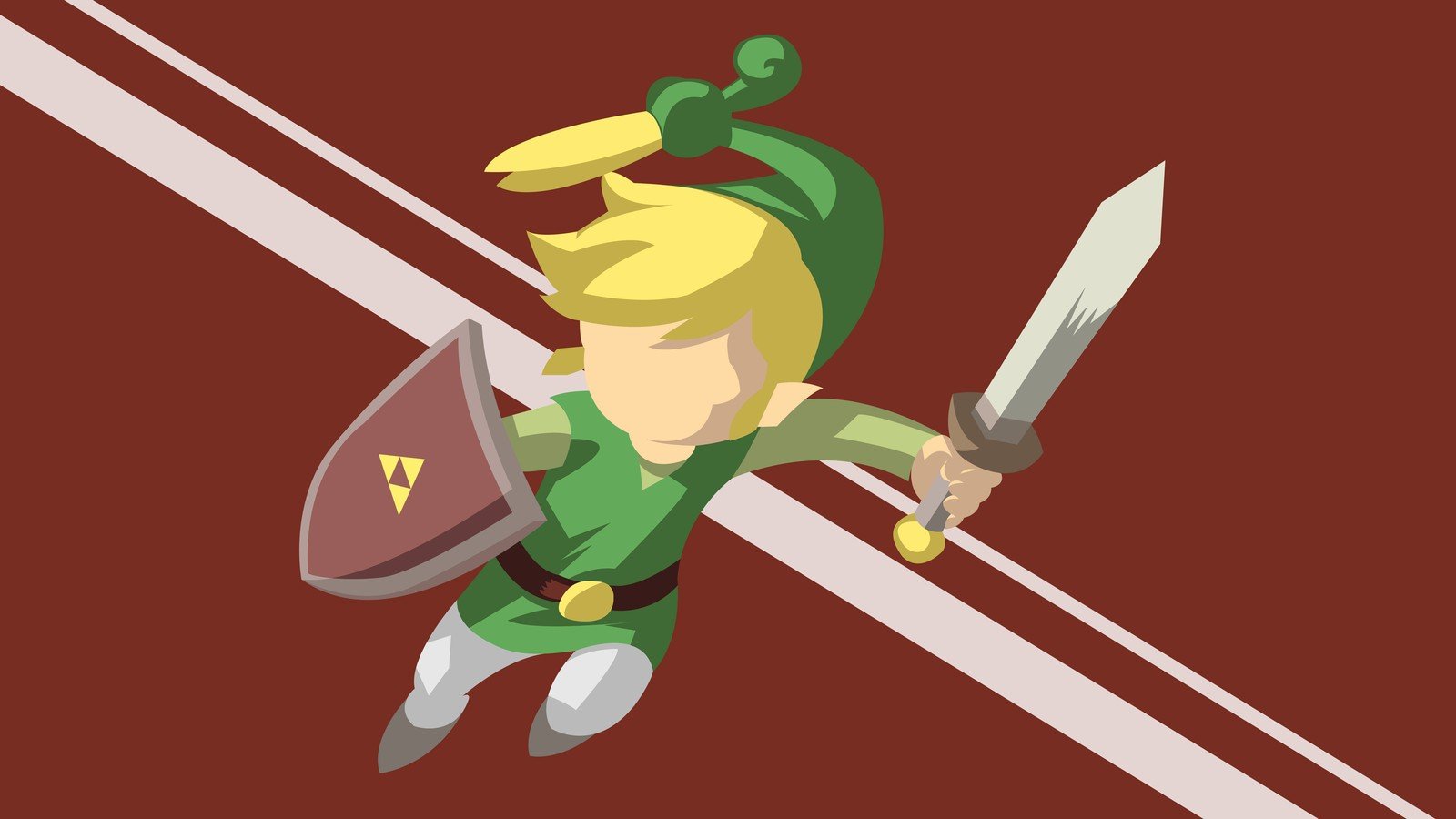 The Legend of Zelda: Minish Cap, Vector art, Red, Green, Link, Triforce HD Wallpaper / Desktop and Mobile Image & Photo