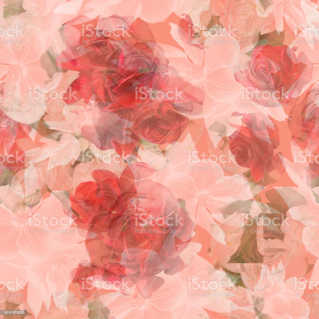Flowers Seamless Patternfloral Abstract Peach Backgroundbackdrop For Greeting Cardtextile And Wallpaper Image Now
