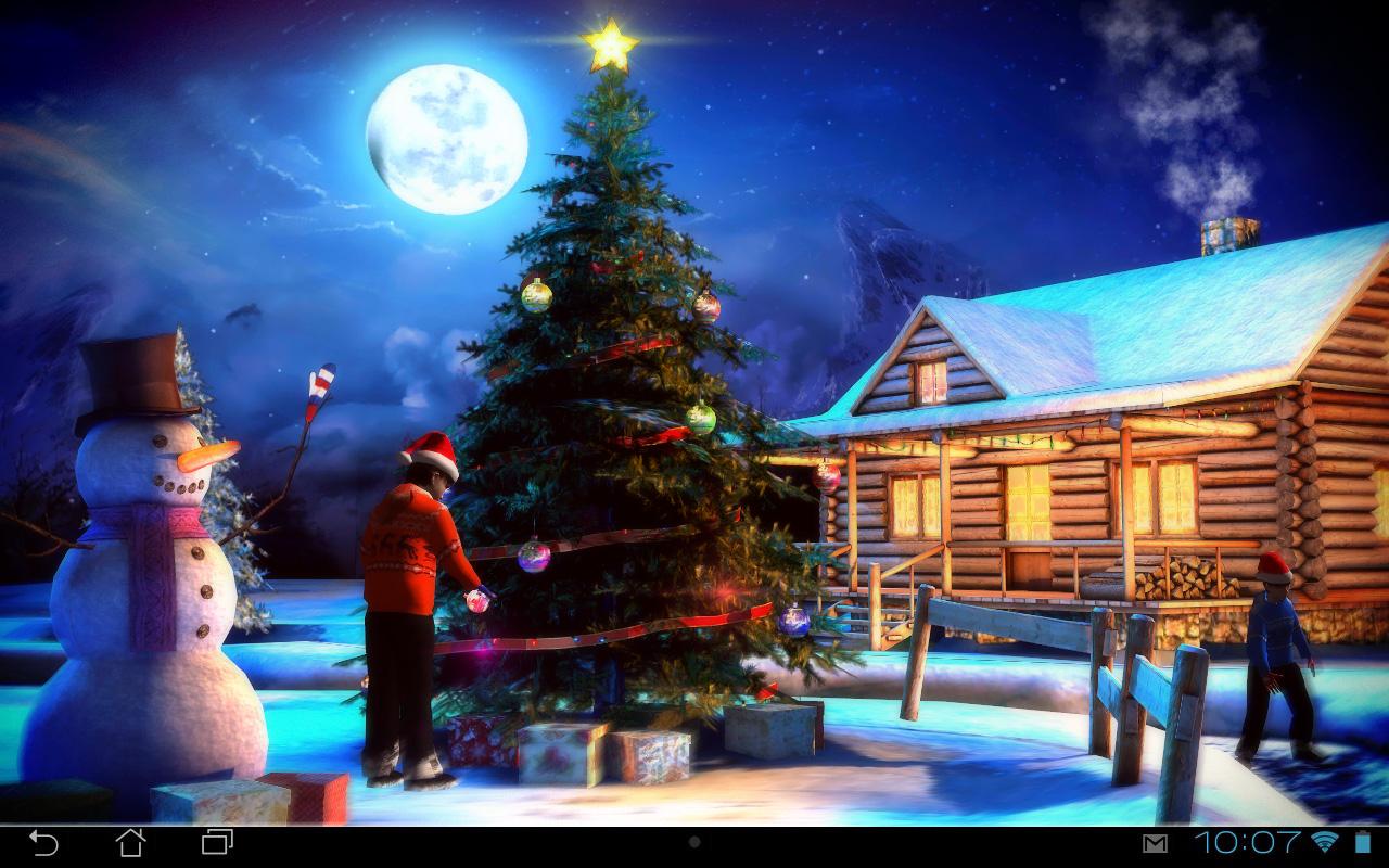 3D wallpaper live, christmas, christmas tree, christmas eve, tree, winter