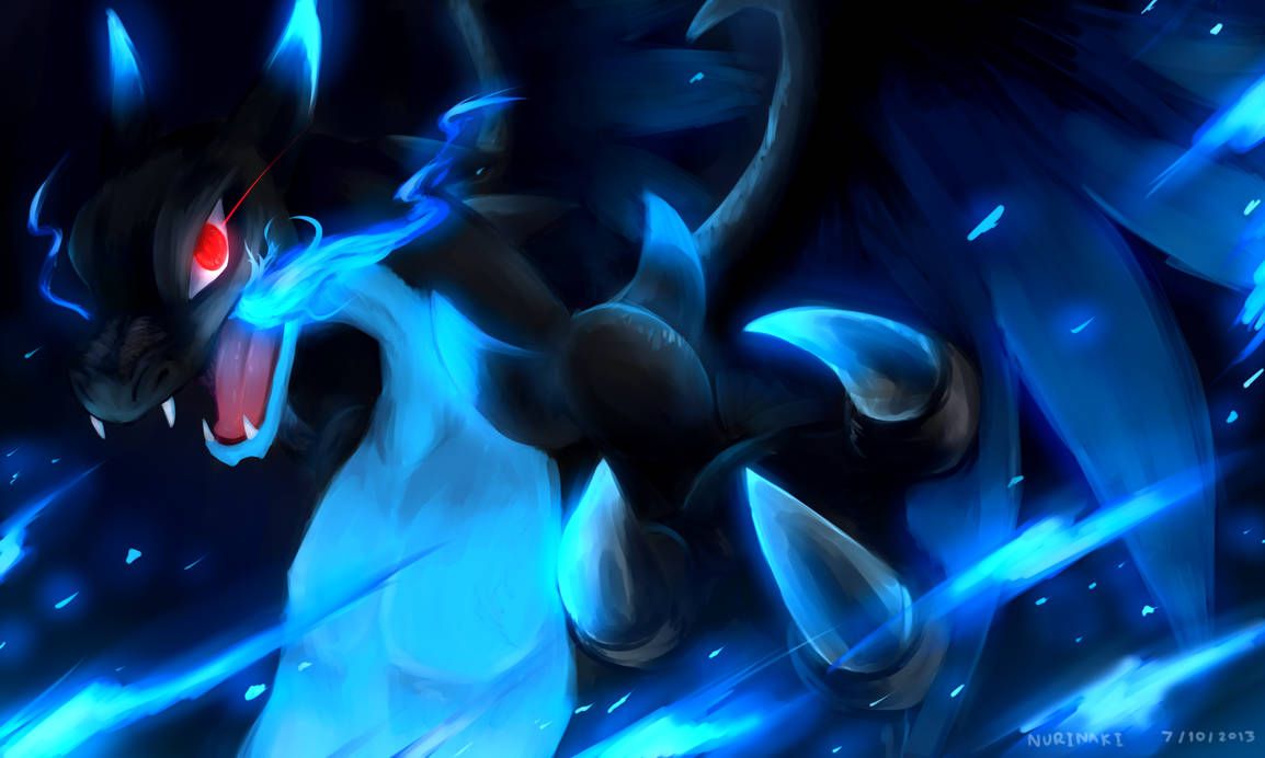 Mega Charizard X by Nurinaki. Charizard, Cool pokemon wallpaper, Anime wallpaper