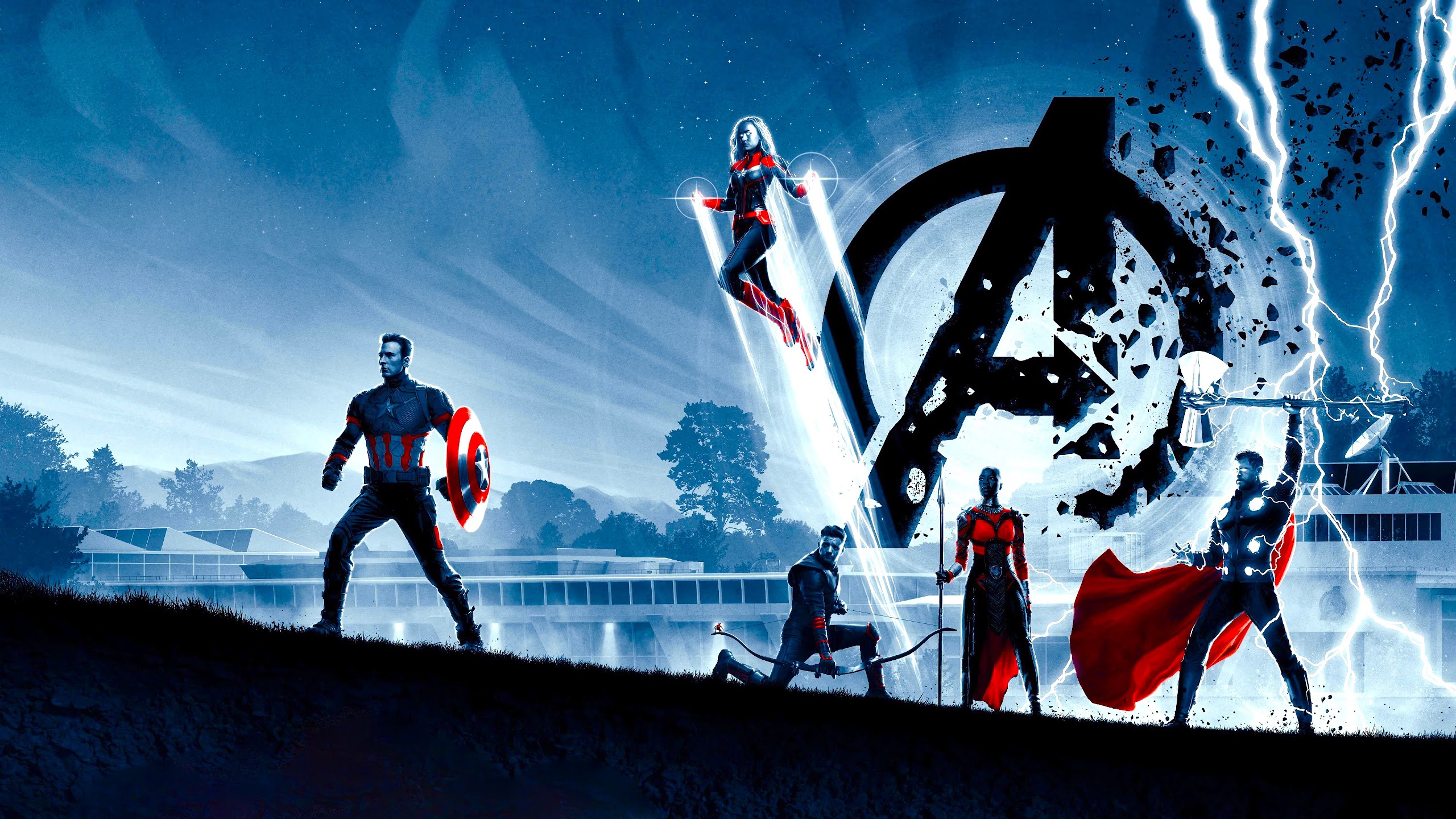 Avengers: Endgame Thor Captain America 4K Wallpaper