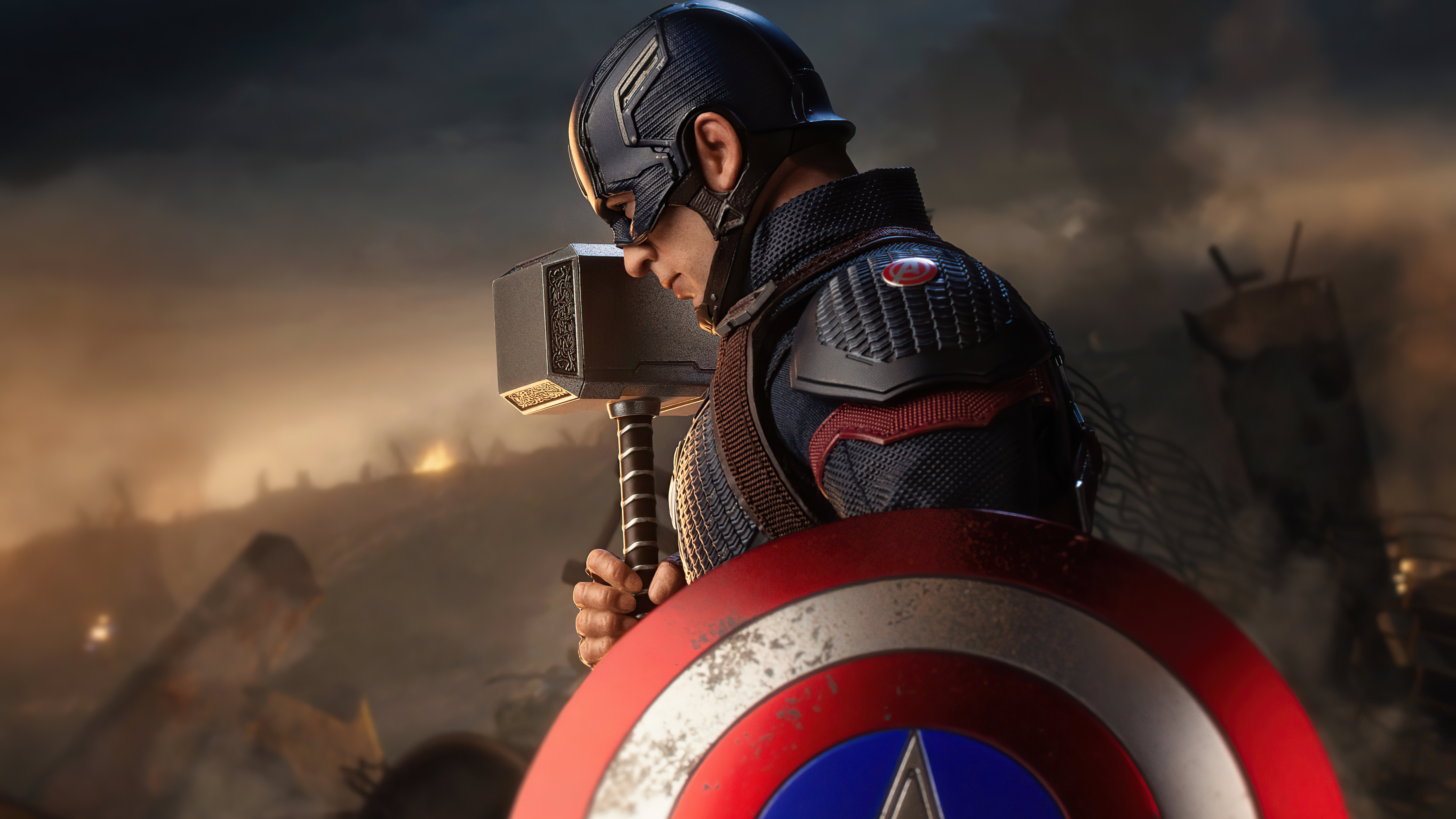 Captain America With Hammer And Shield 5k HD 4k Wallpaper, Image, Background, Photo and Picture