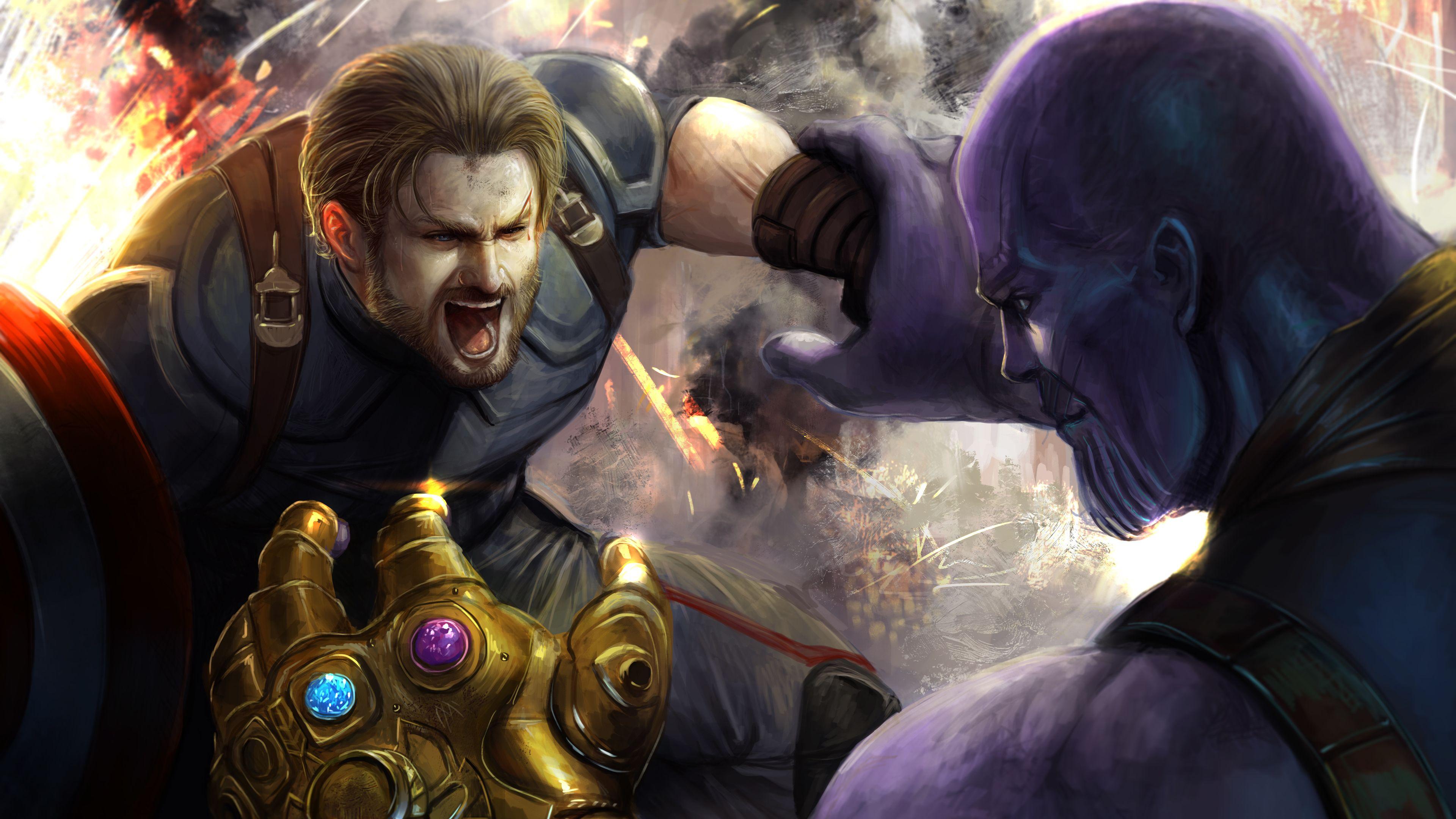 Captain America Vs Thanos Wallpaper Free Captain America Vs Thanos Background