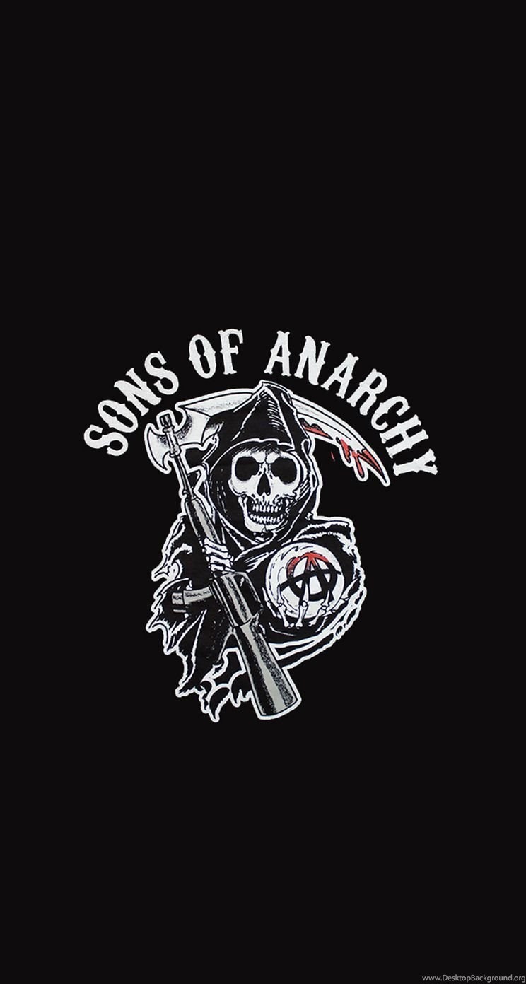 Sons Of Anarchy Logo iPhone 5 Parallax Wallpaper (744x1392) Desktop Background