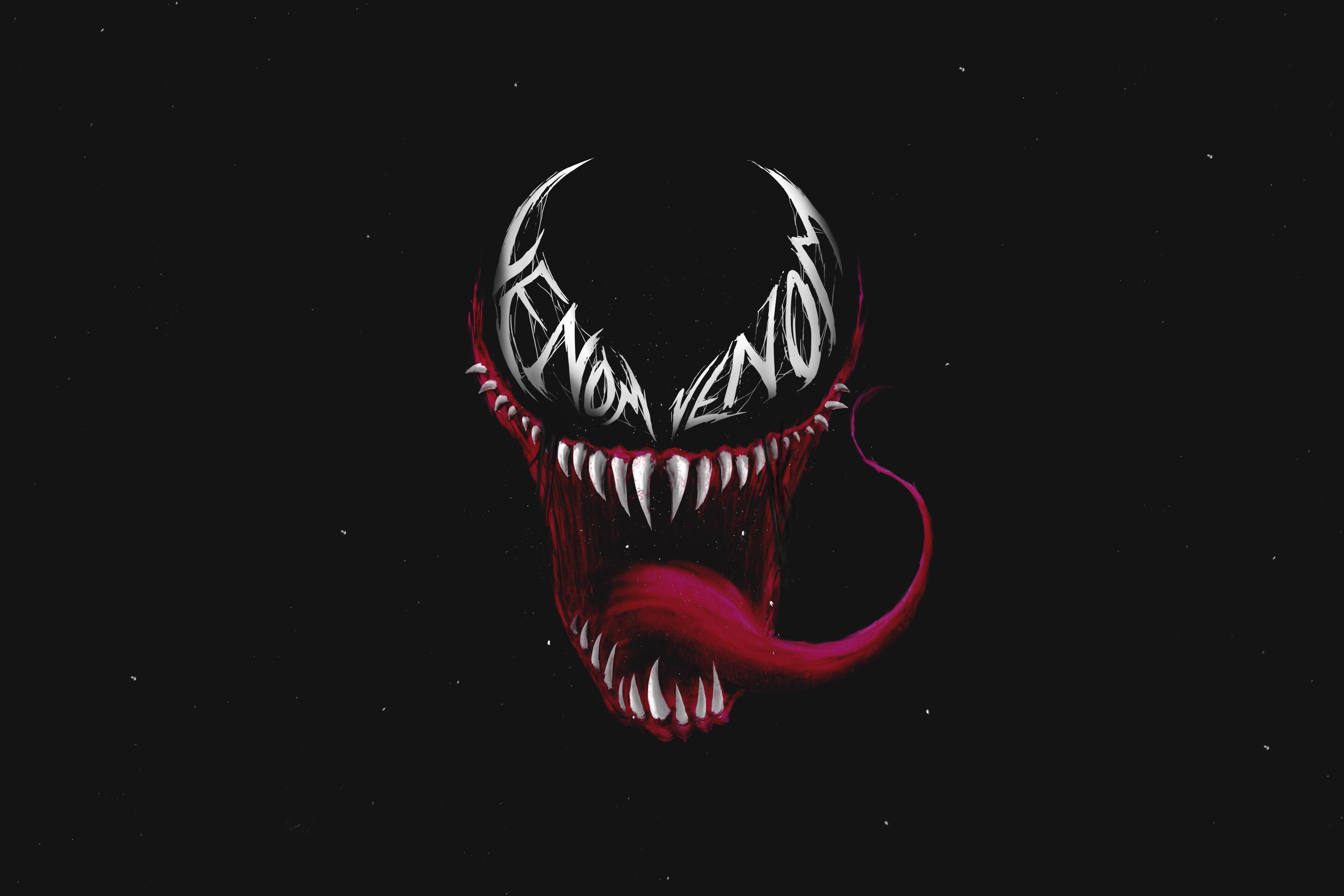 #Venom, #Fan art, #Dark background, #Black, K. Mocah HD Wallpaper