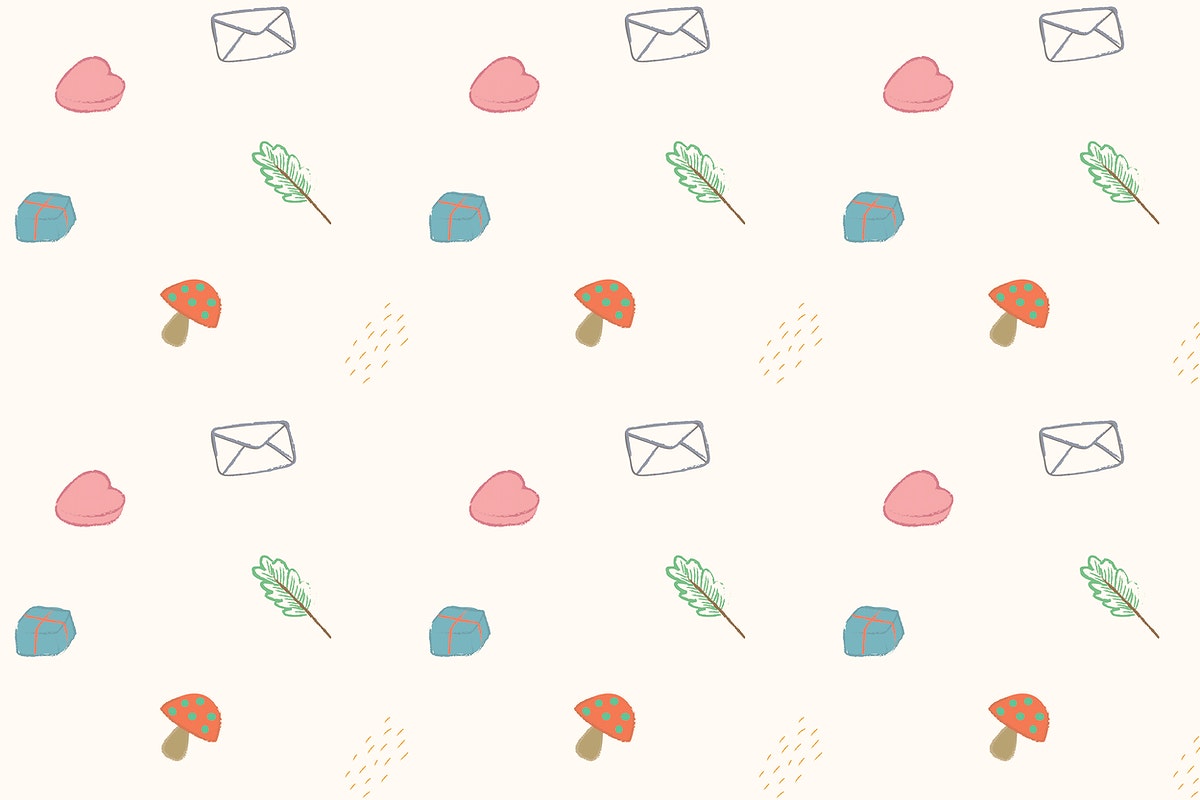 Autumn doodles seamless patterned background