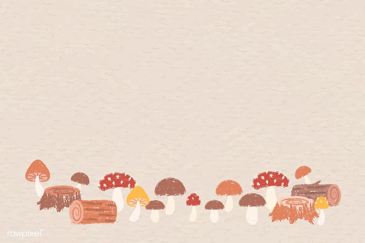 Autumn mushroom themed backgrounds vector