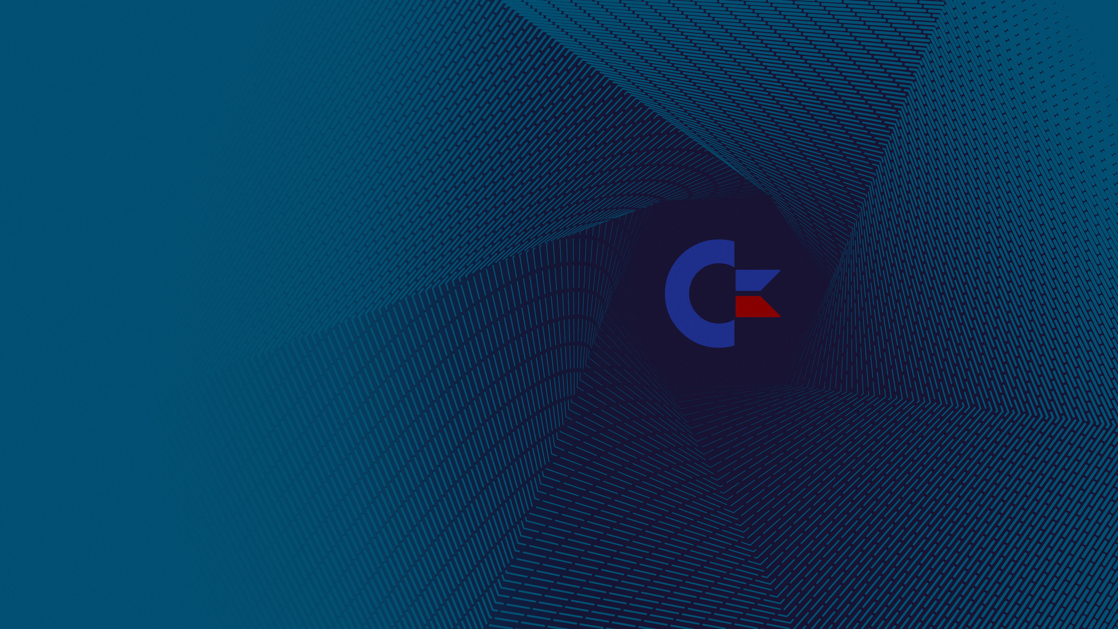 Wallpaper, Commodore logo, abstract, blue 3840x2160